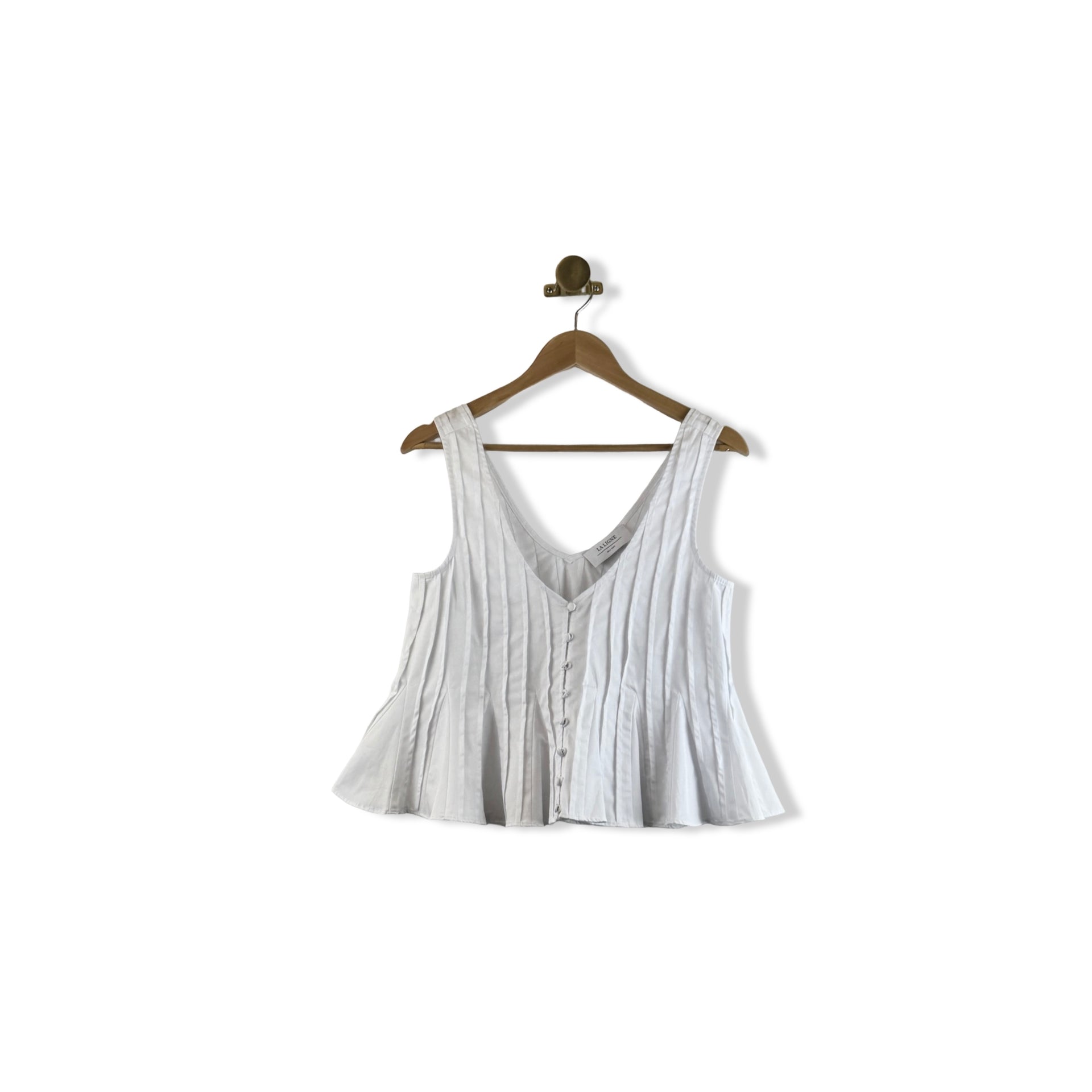 La Ligne Pleated Button Down Tank