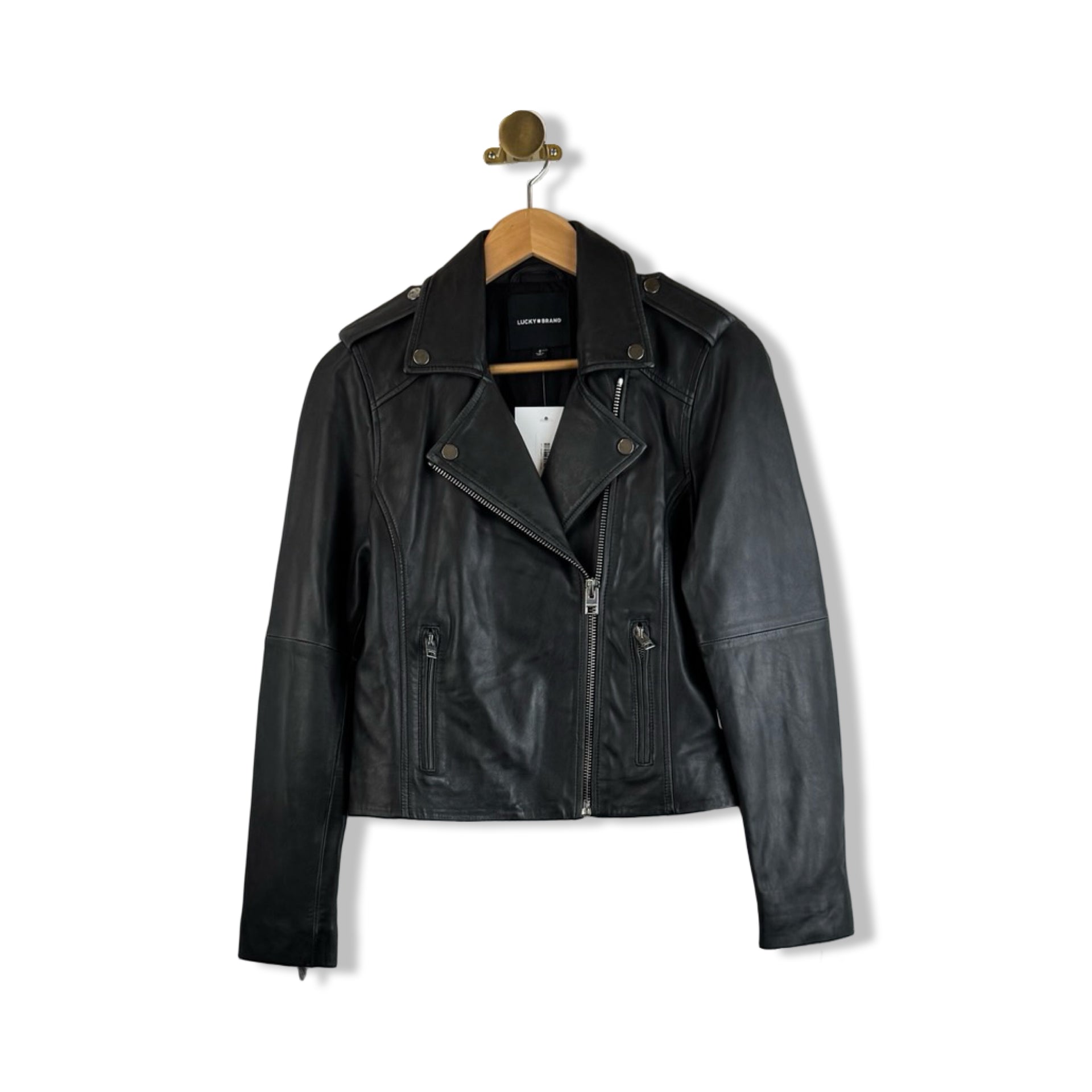 Lucky Brand Distressed Hardware Moto Jacket