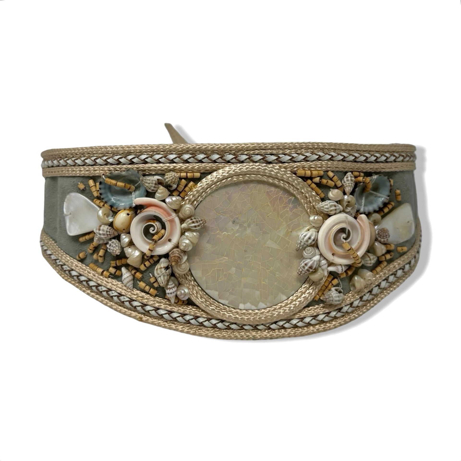 Vintage R.J. Graziano Seashell Charm Waist Belt