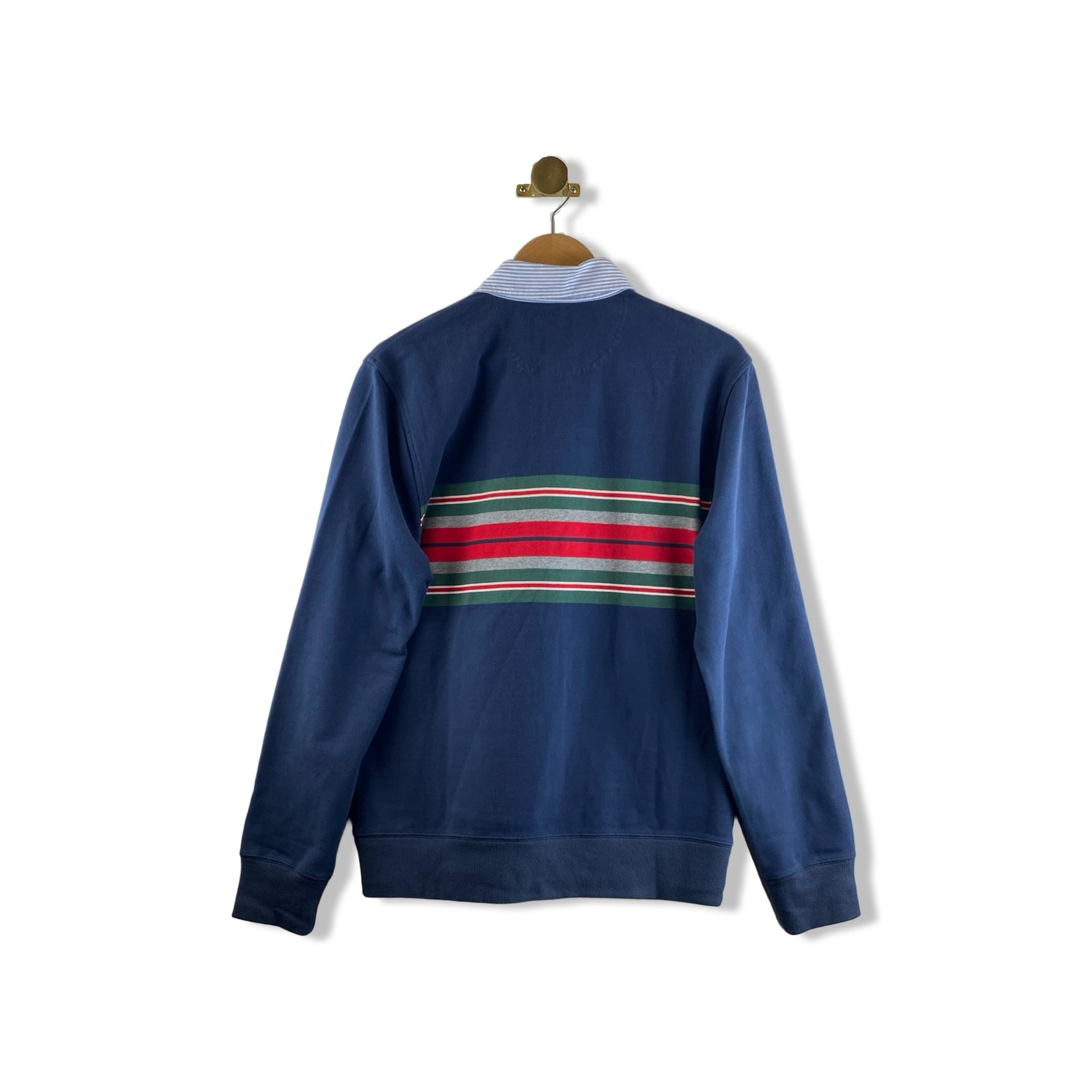 Brooks Brothers Striped Rugby Kangaroo Pullover