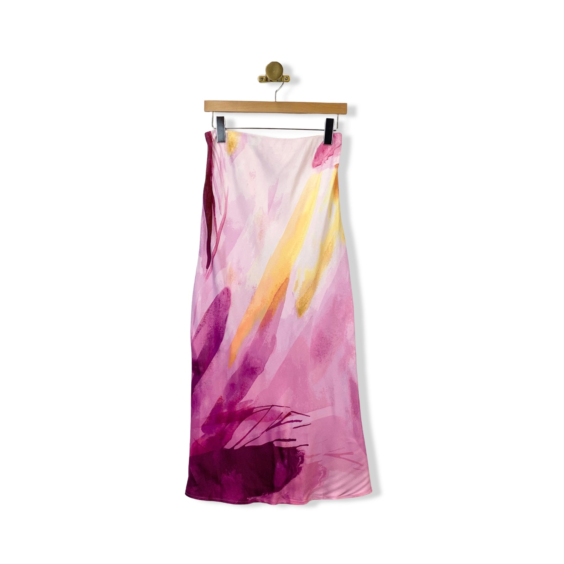 Anthropologie Patterned Dye Midi Skirt