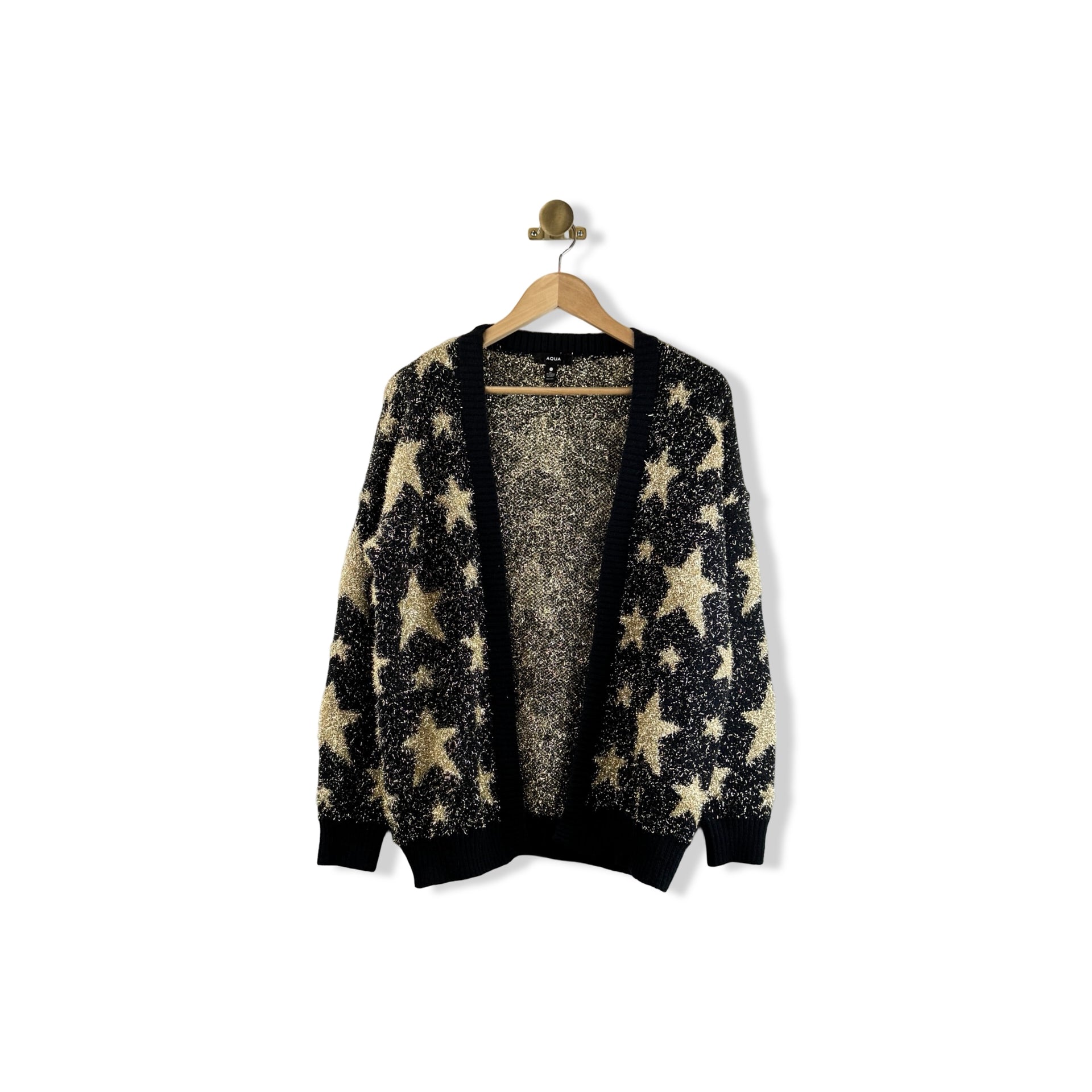 AQUA Metallic Star Cardigan
