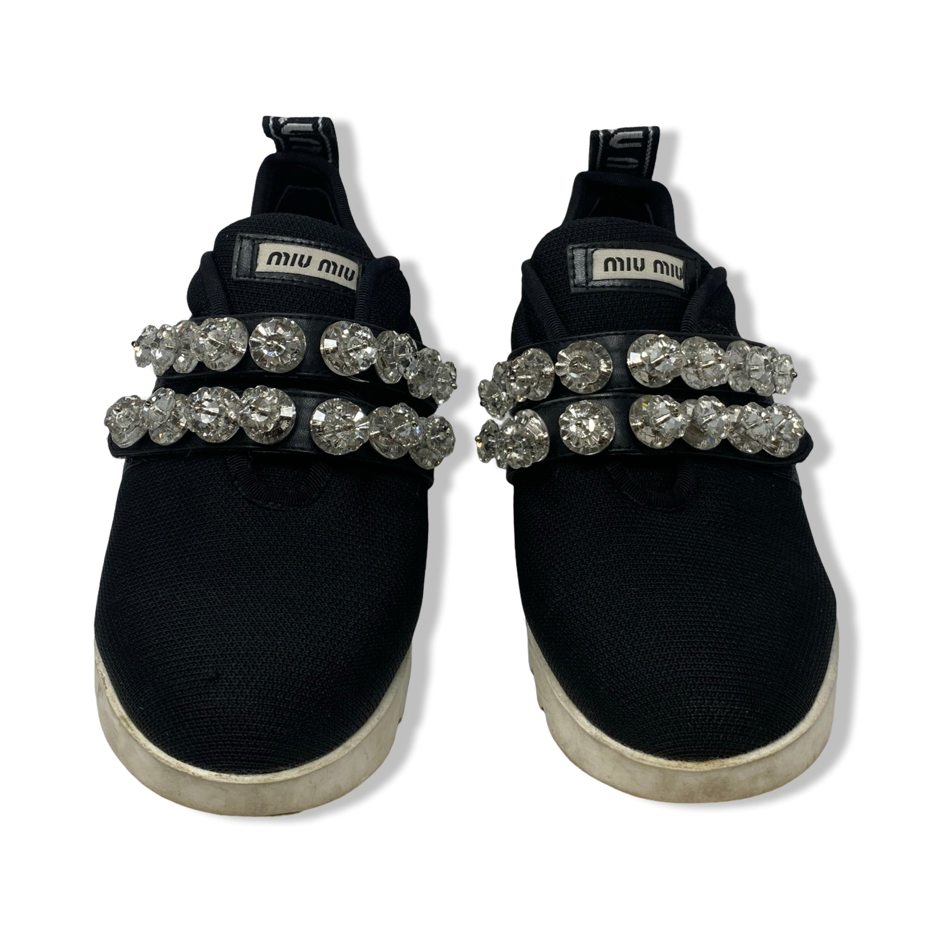 Miu Miu Crystal Embellished Sneakers