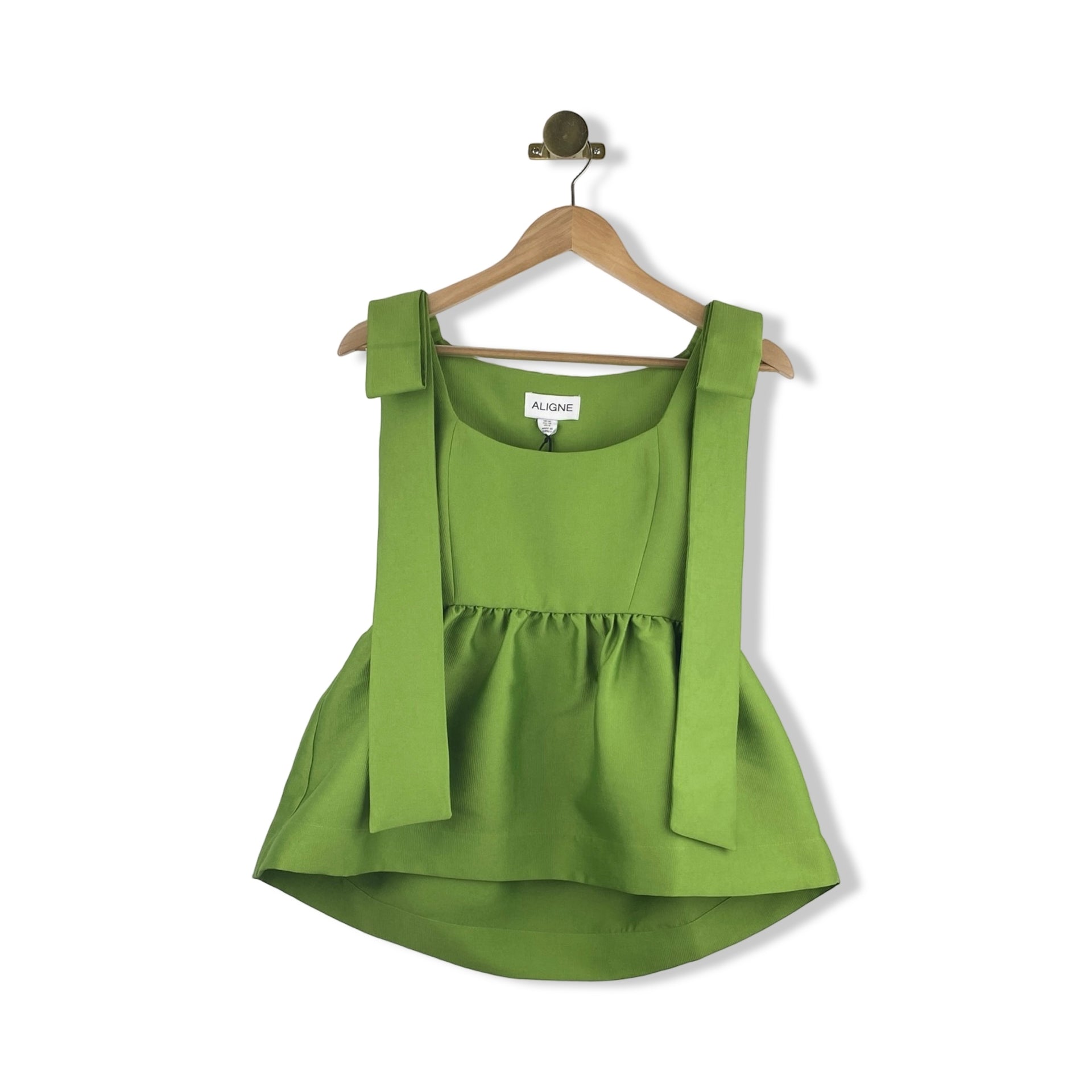 ALIGNE Alina Bow Peplum Satin Top