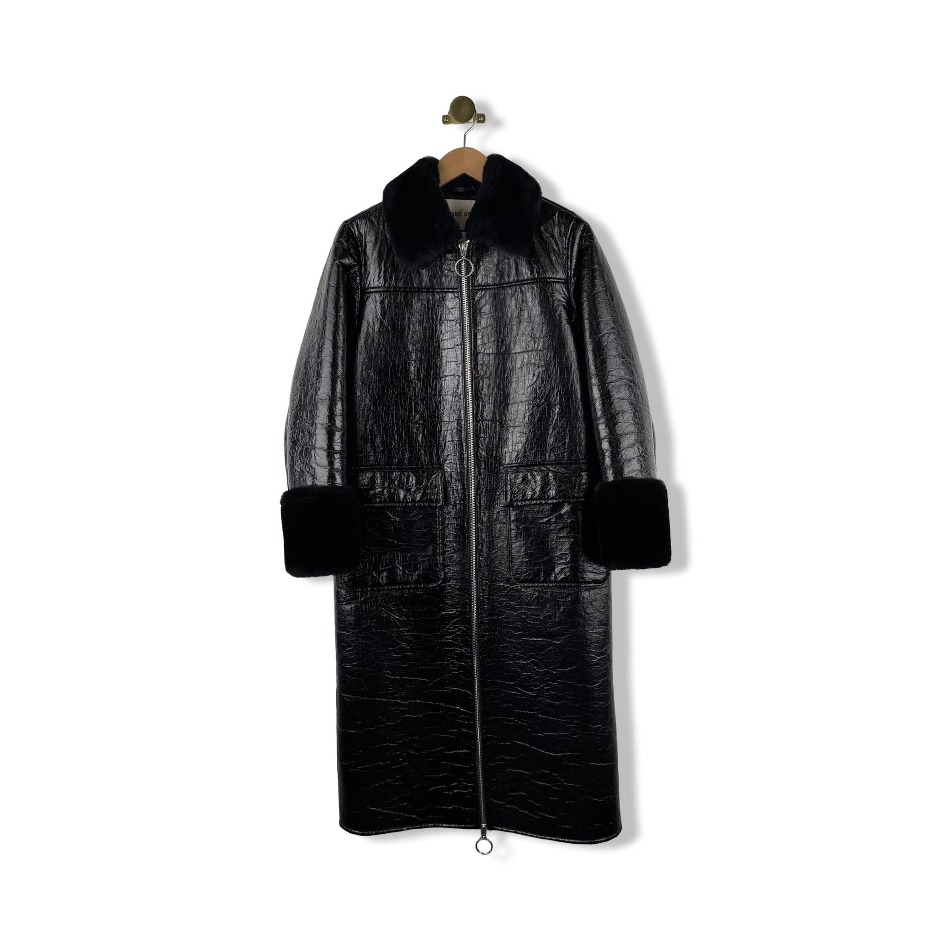 Stand Studio Patent Leather Coat