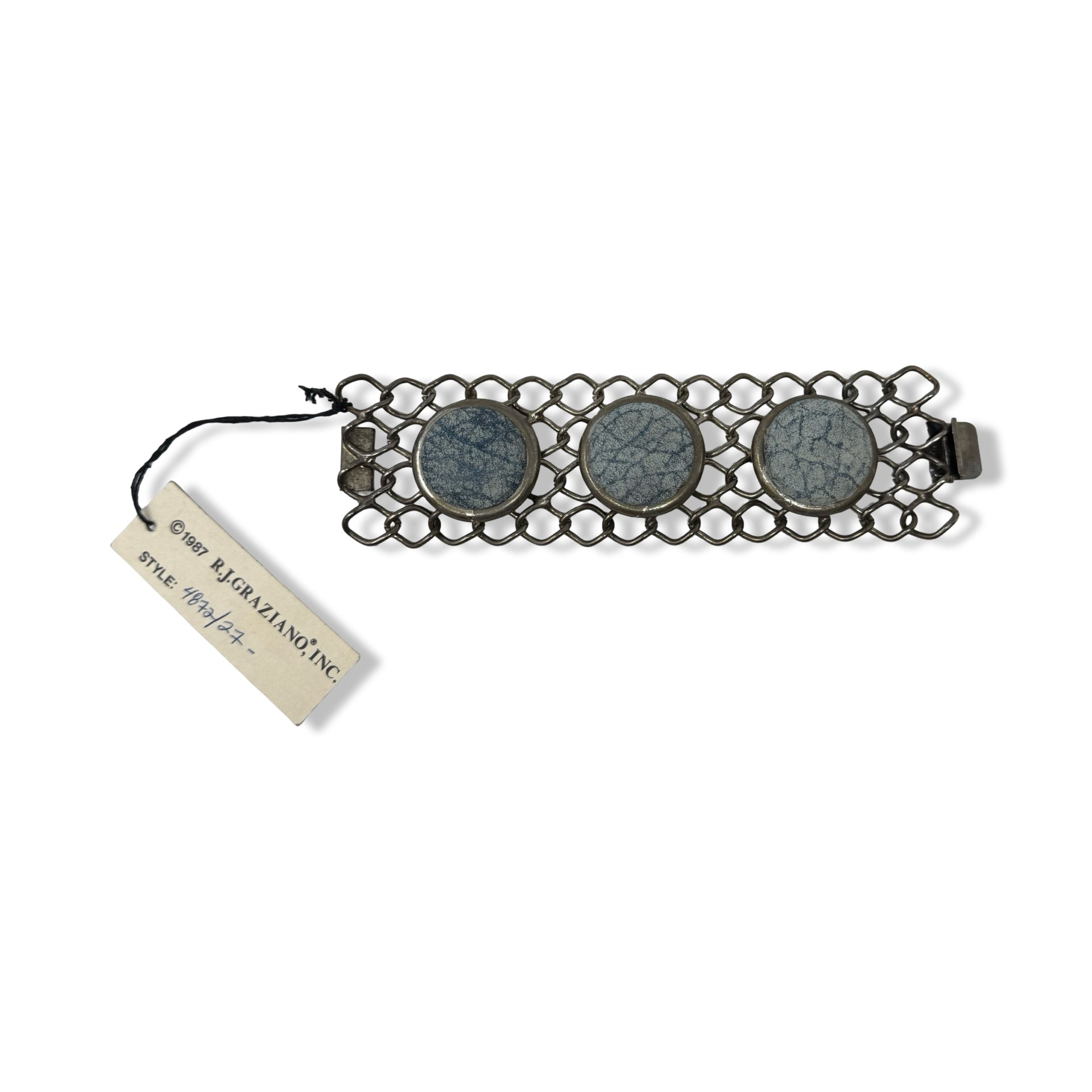 Vintage R.J. Graziano Suede Disk Bracelet