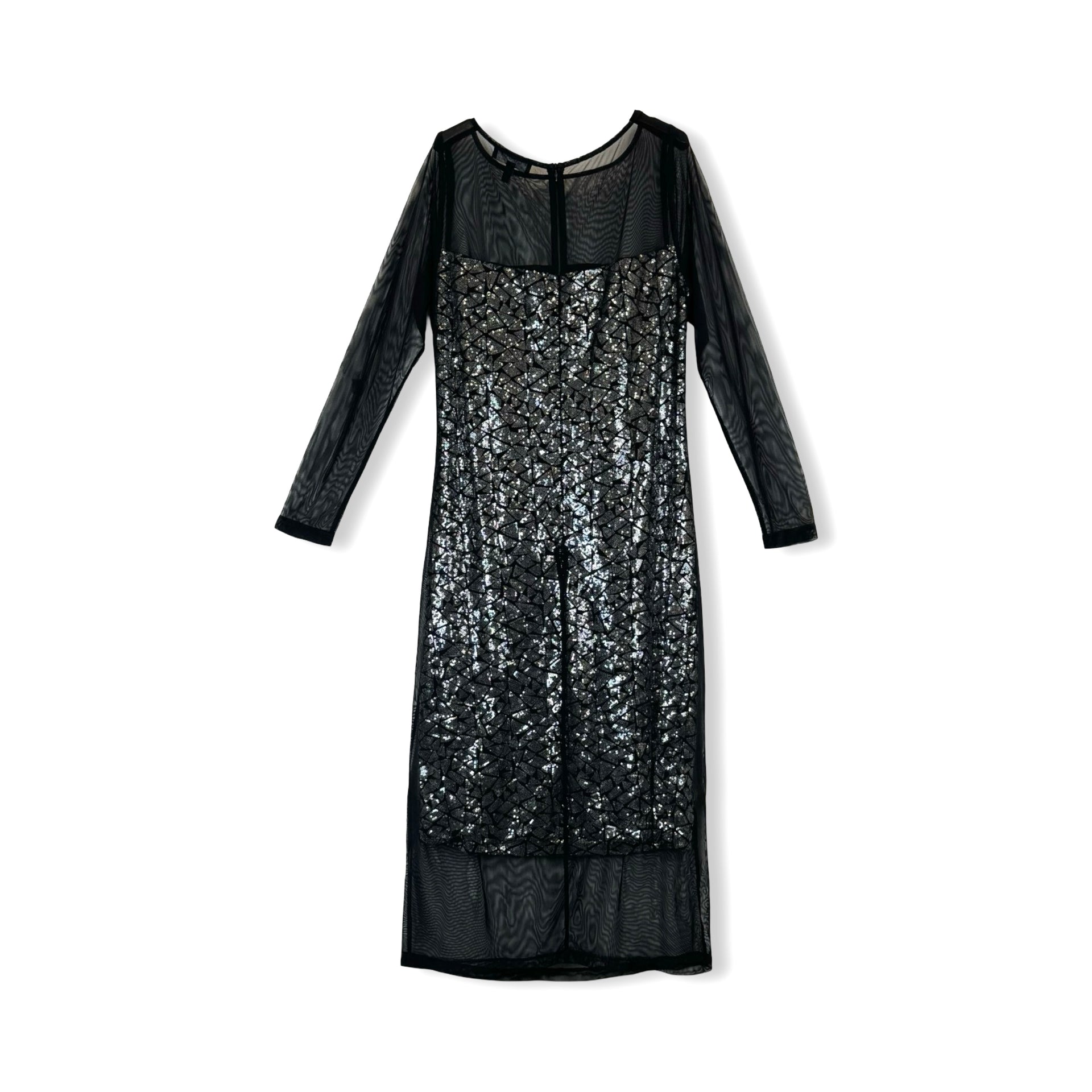 Eloquii Sheer Overlay Sequin Dress