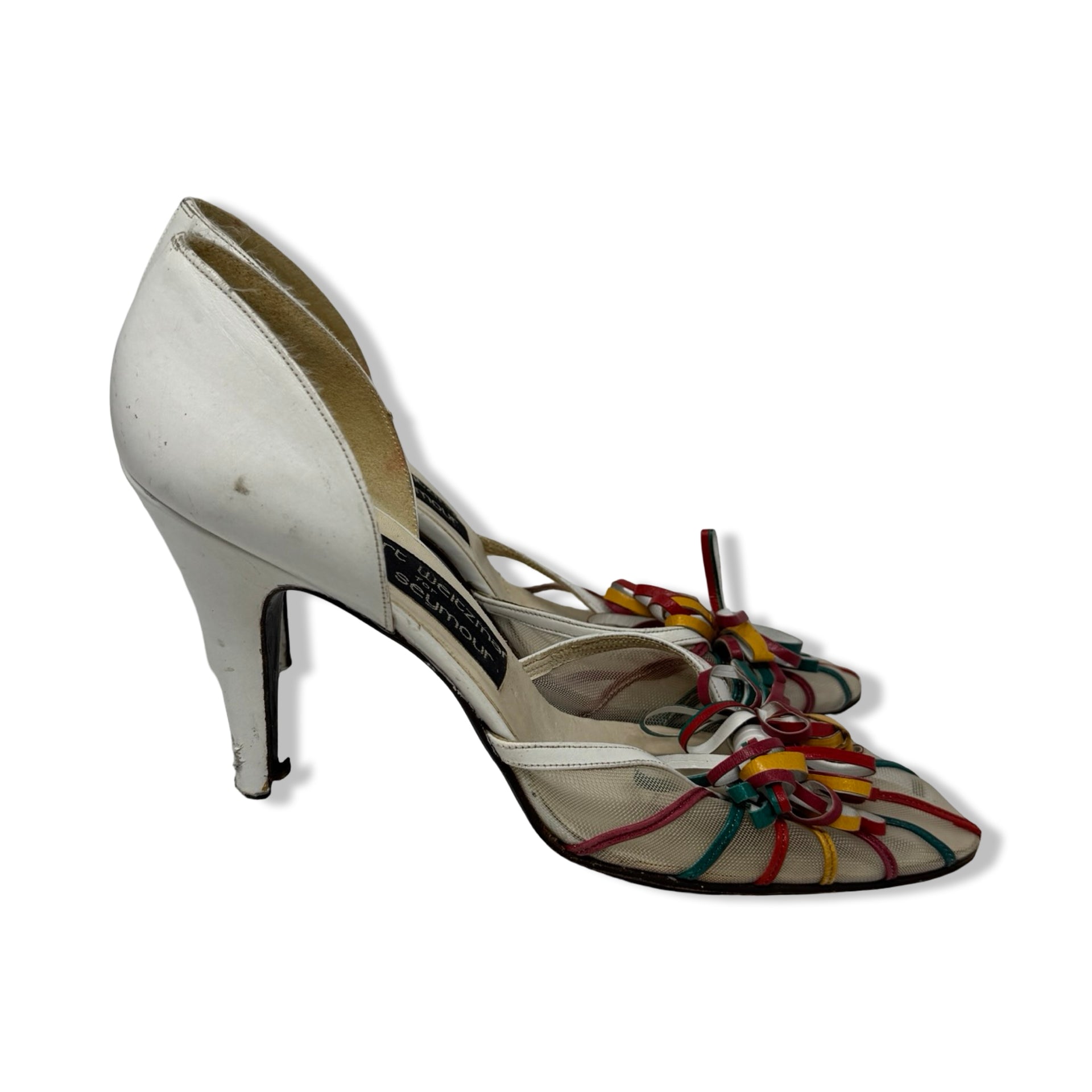 Vintage Stuart Weitzman Mr. Seymour Mesh Bow Heels