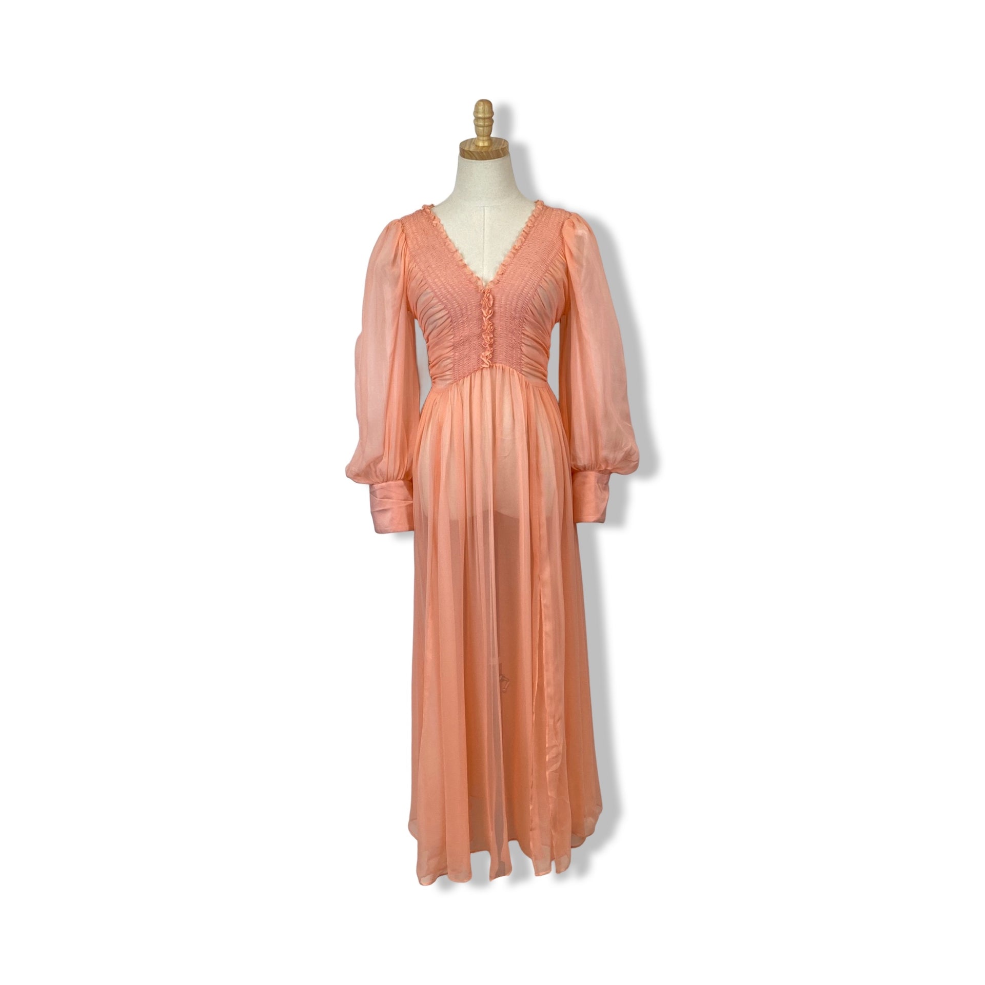 La Ligne Sheer Smock Neckline Dress