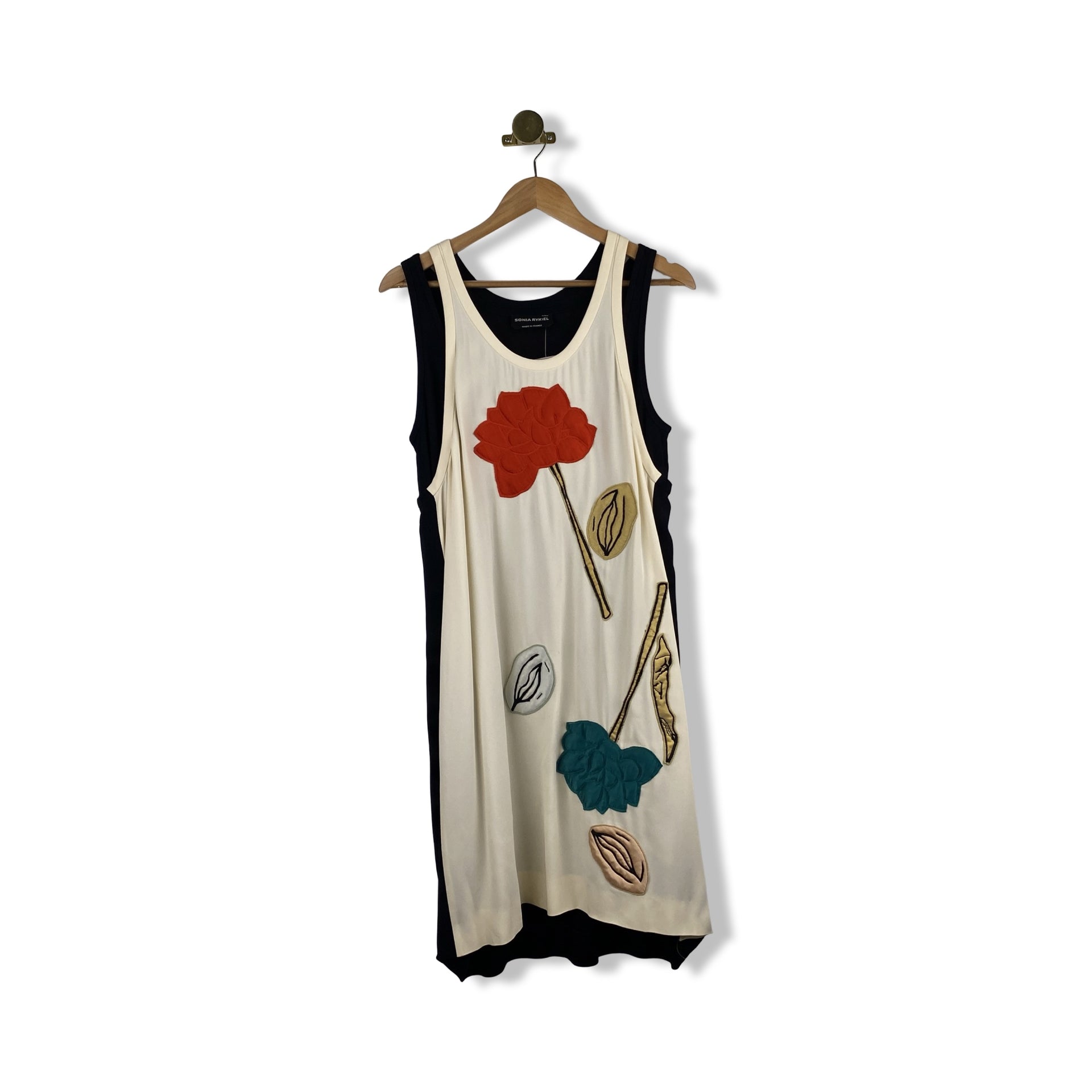 Vintage Sonia Rykiel Quilted Floral Shift Dress