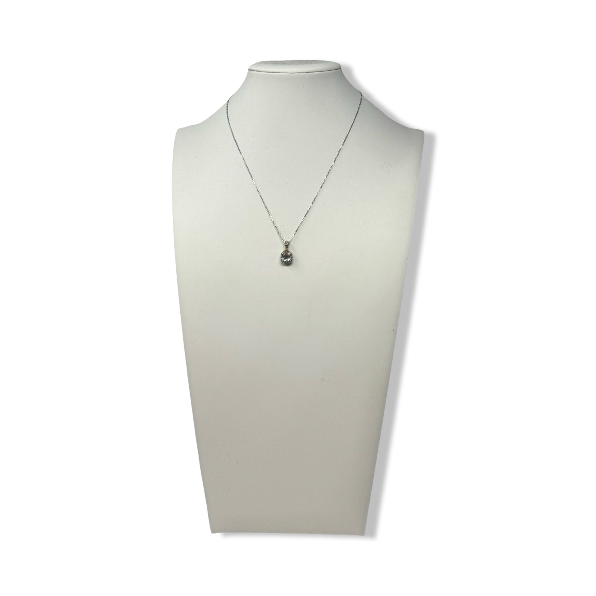 Phillip Gavriel Sterling Silver and 18K Gold Aquamarine Pendant
