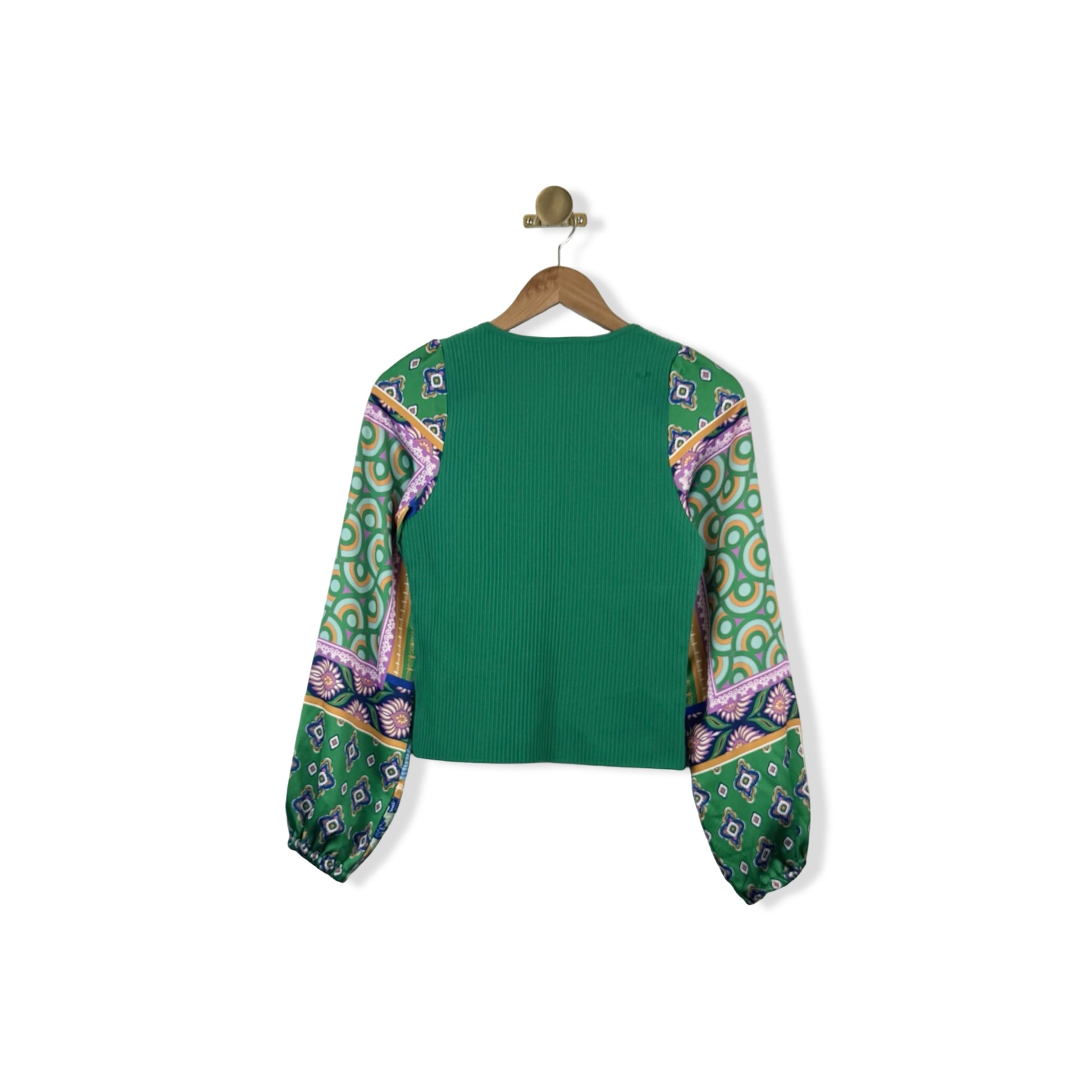 Bailey 44 Ribbed Contrast Sleeve Top