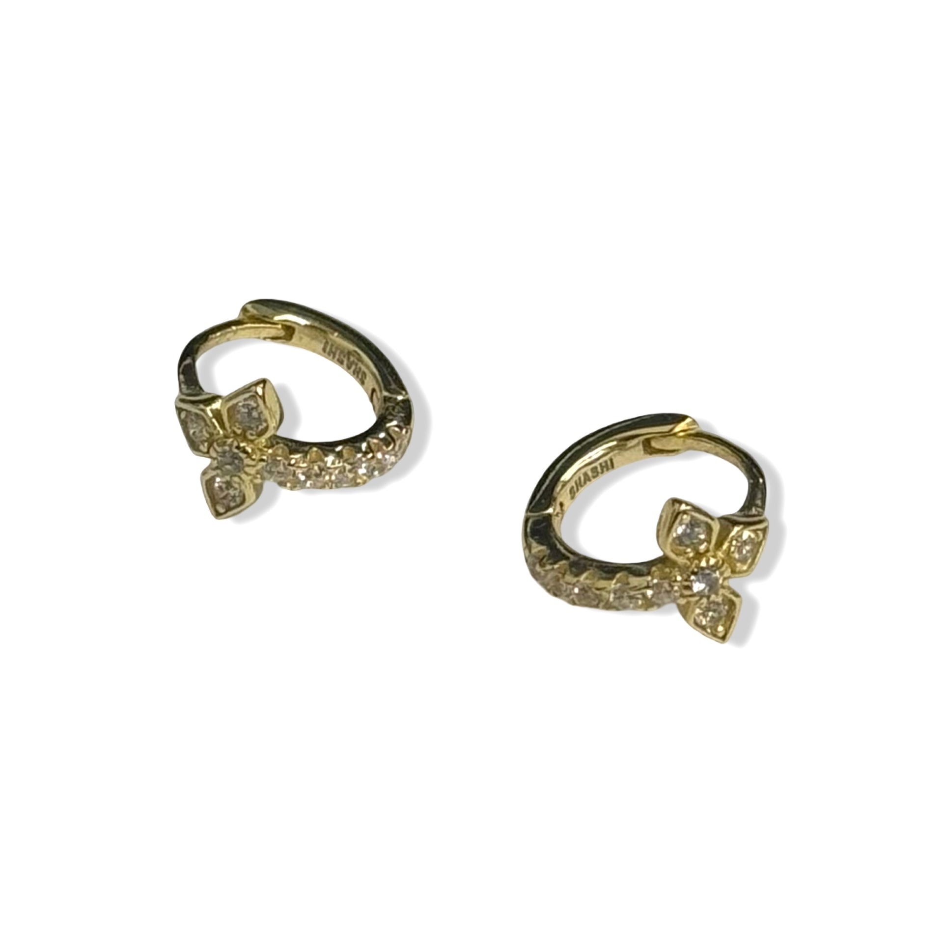 Shashi Pave Floral Huggies