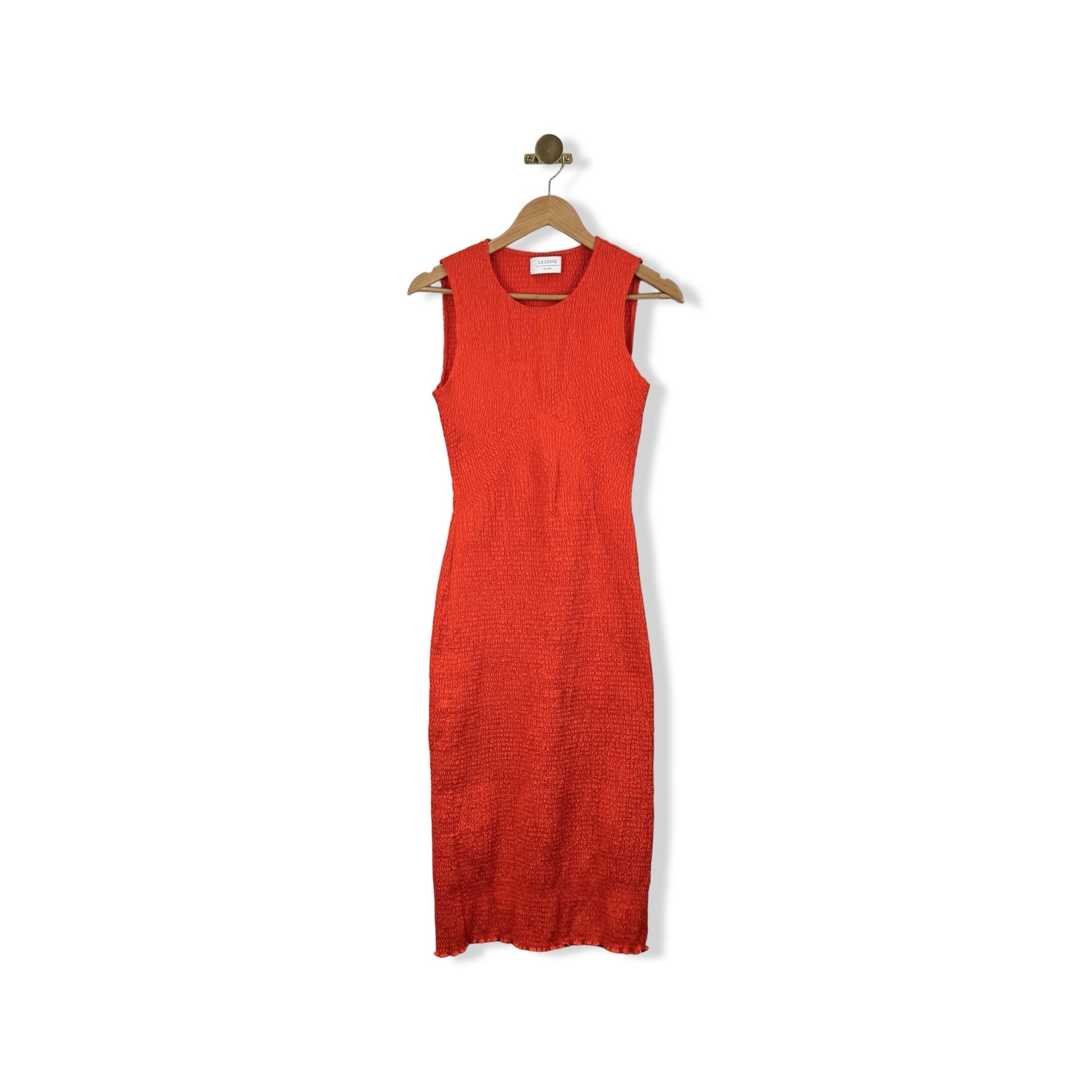 La Ligne Shirred Cotton-Twill Maxi Dress