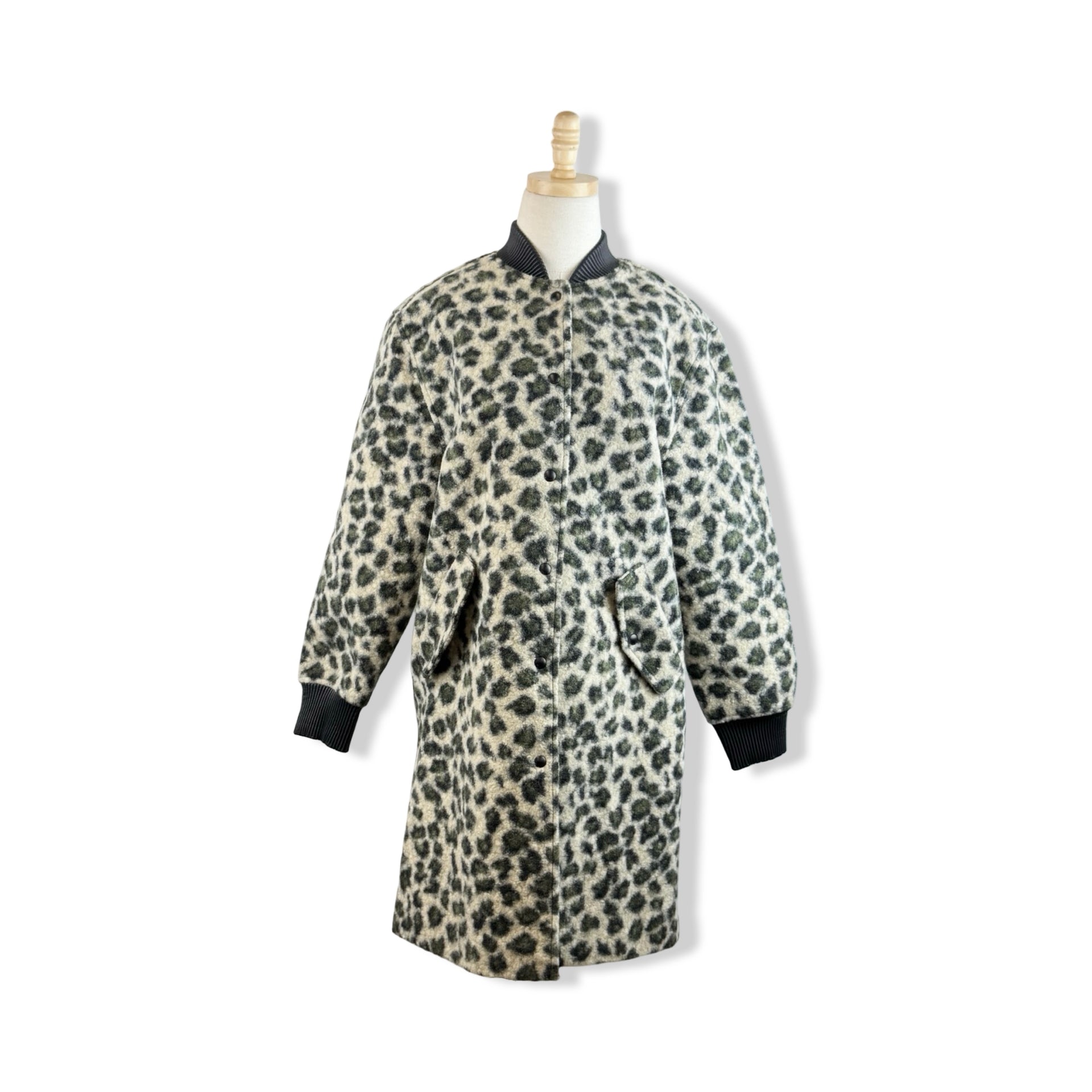 BLANKNYC Faux Wool Long Bomber Jacket