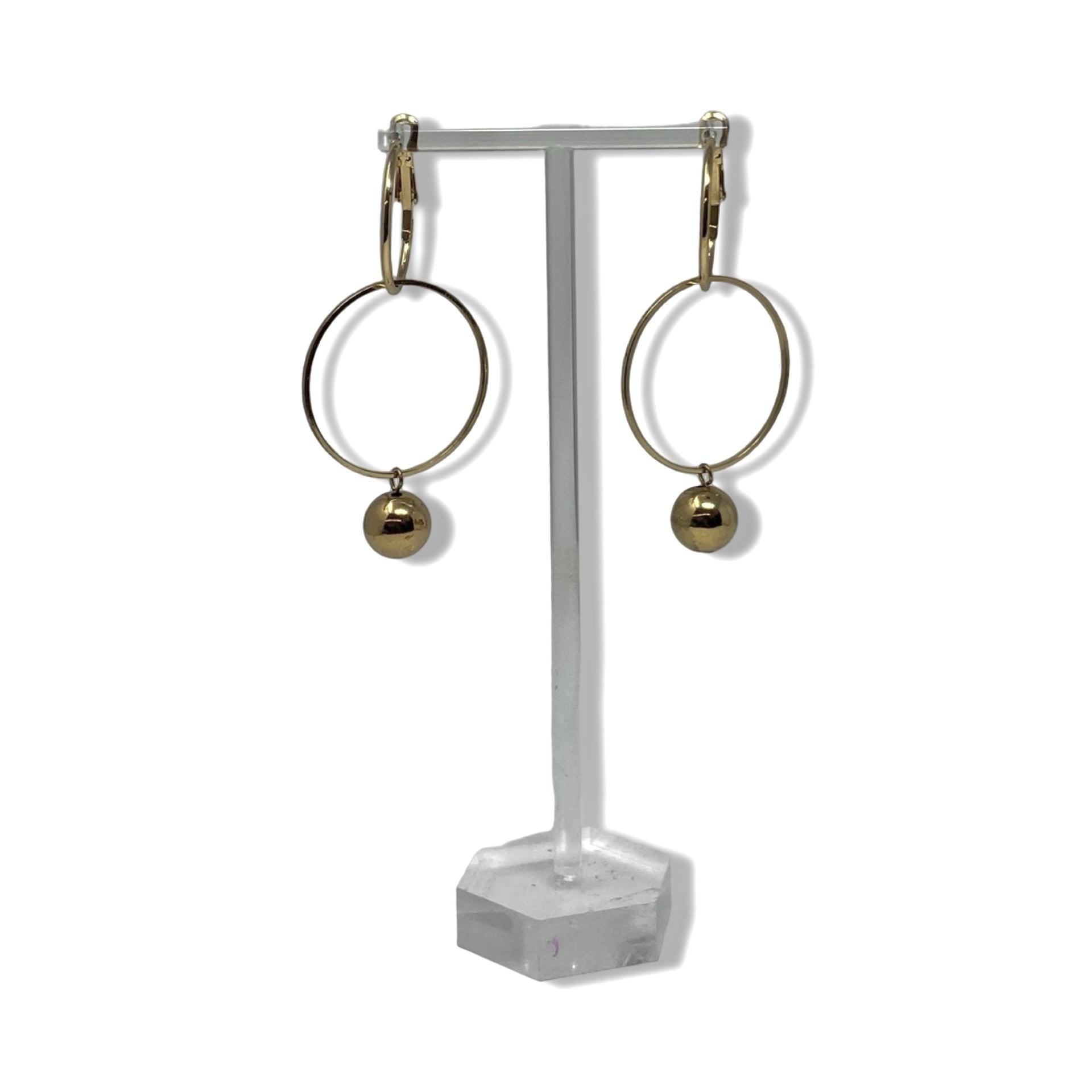 Dual Hoop Bead Earrings