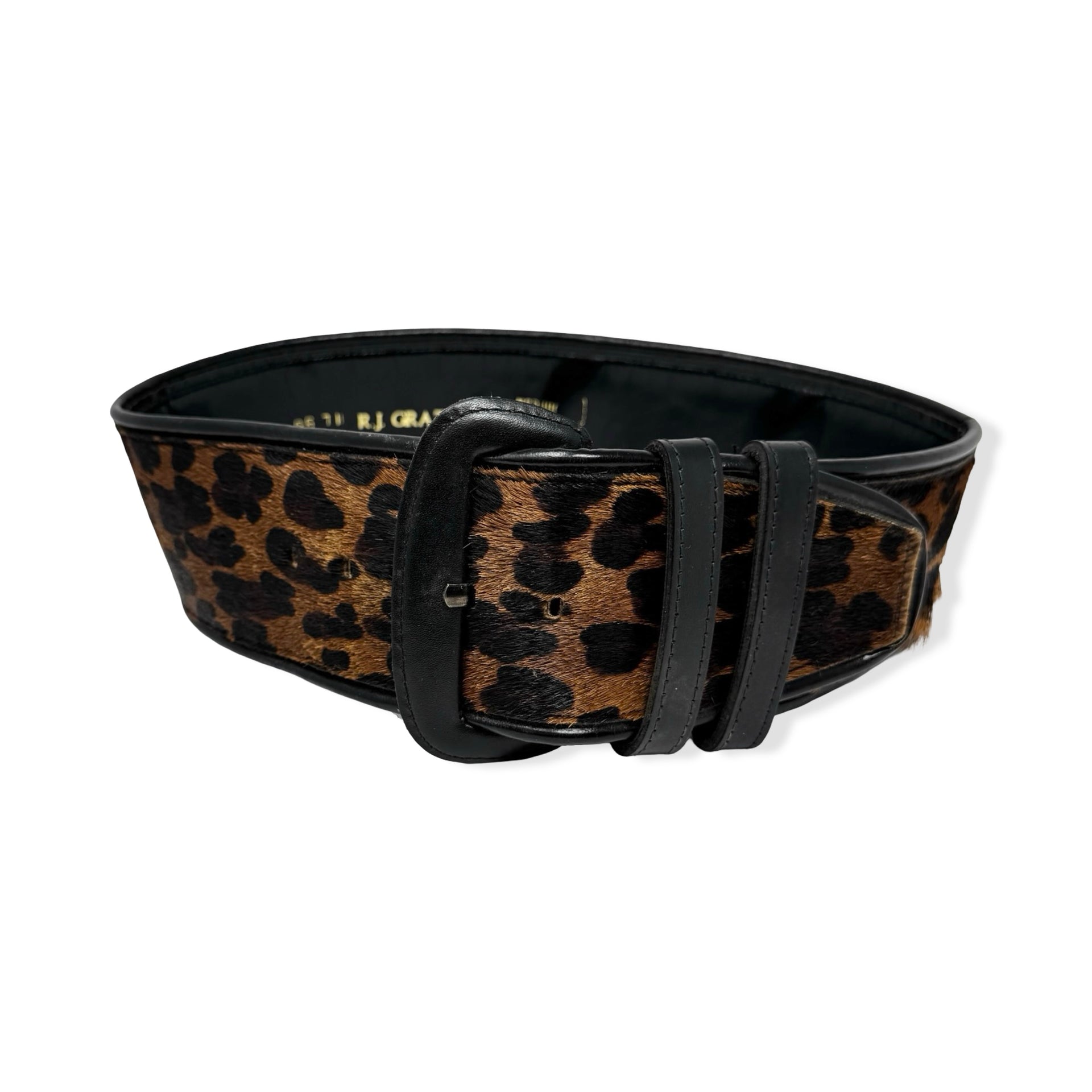 Vintage Pony Hair Leopard Print Belt