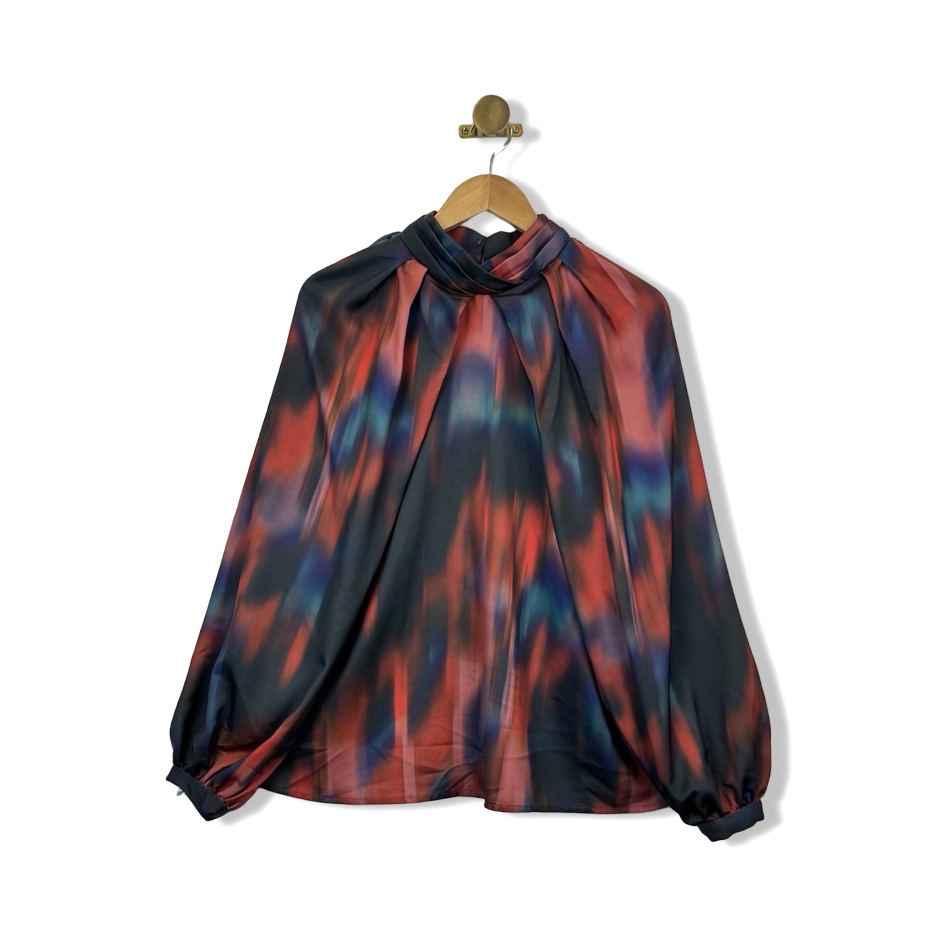 Eloquii Multicolor Pleated Blouse