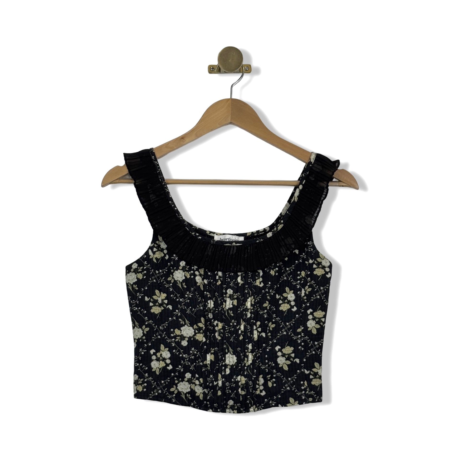 Heartloom Pleated Front Crop Top
