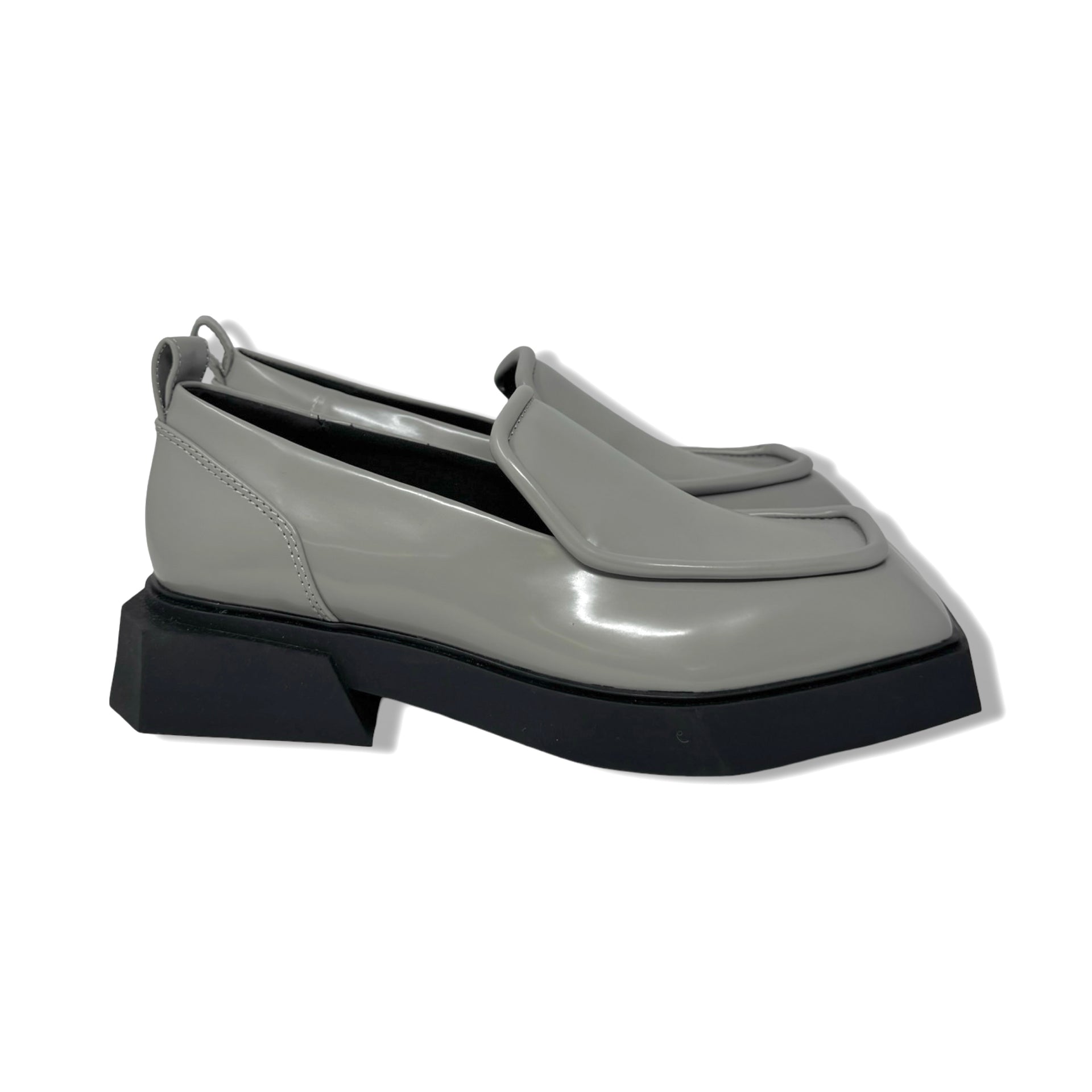 Charles & Keith Lorde Geometric Square-Toe Loafers