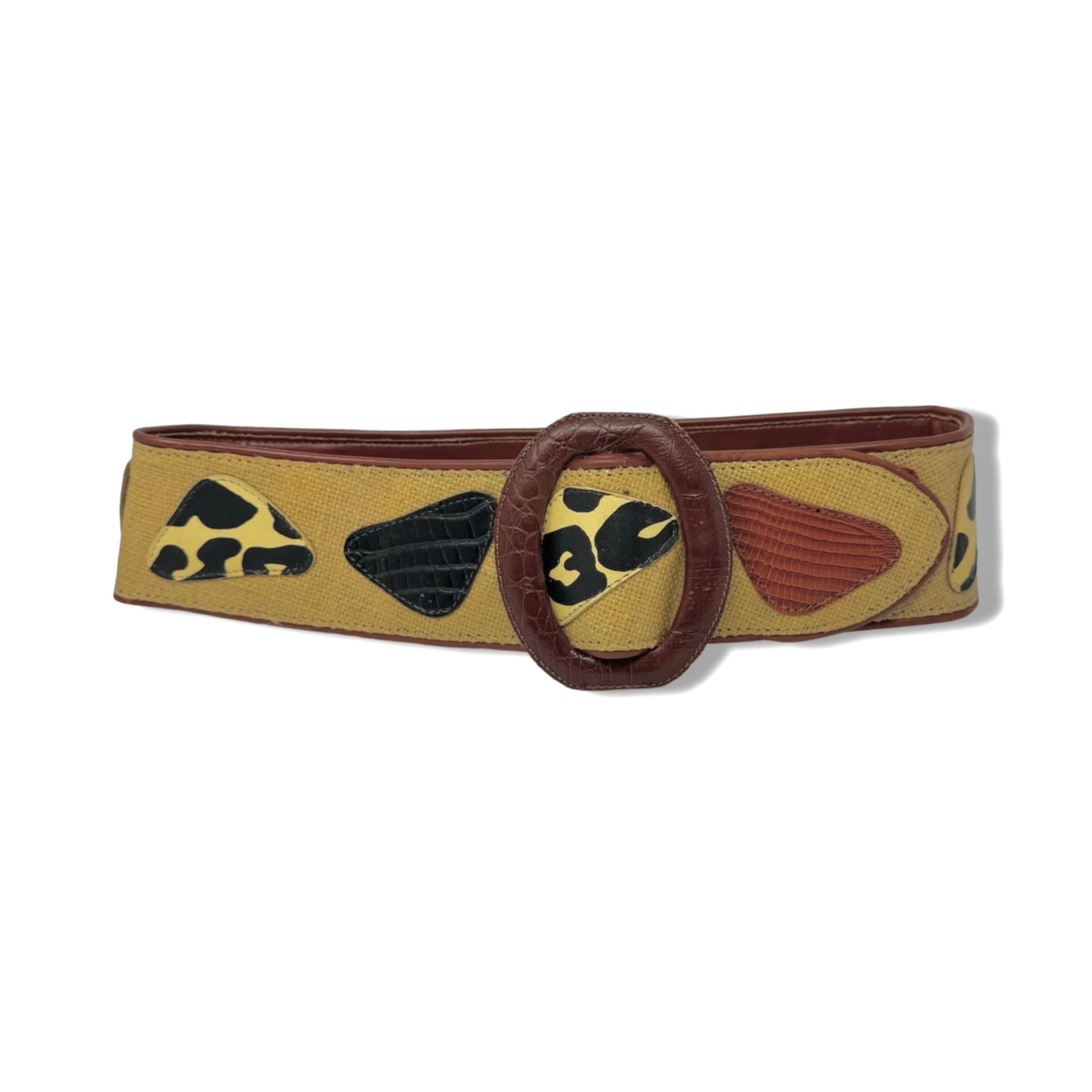 Vintage R.J. Graziano Woven Animal Print Patch Belt