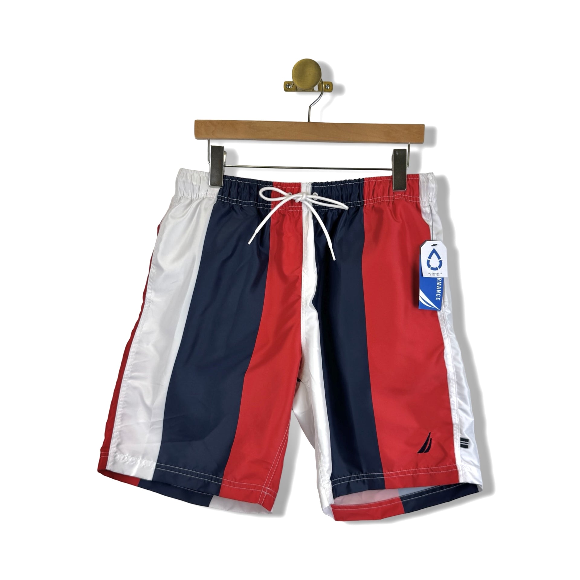 Nautica Regular Fit Striped Swim Trunks