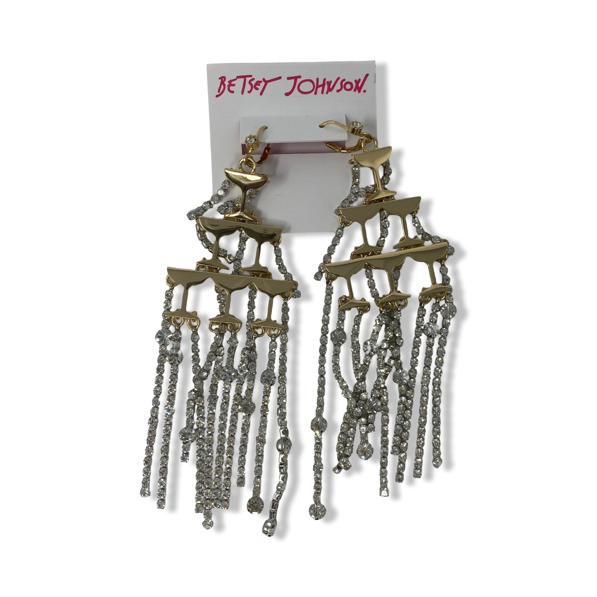 Betsey Johnson Champagne Tower Chandelier Earrings