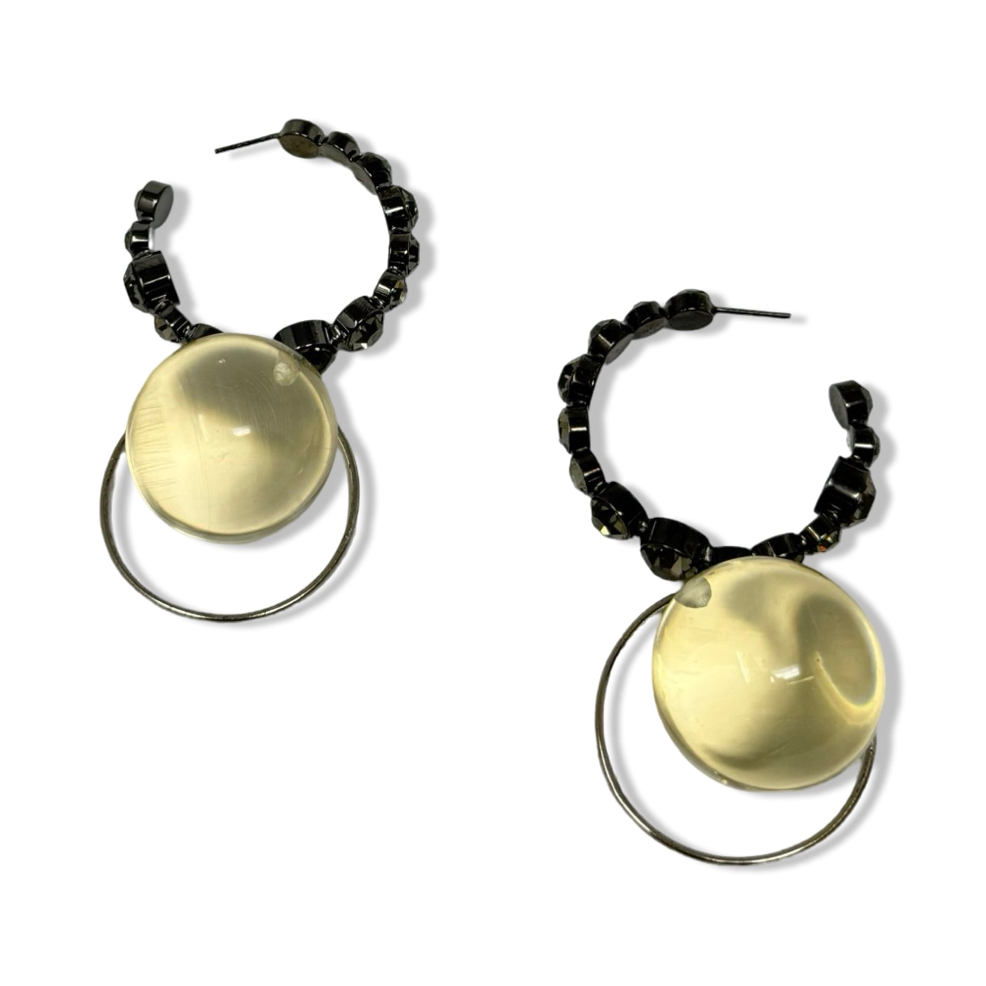 Marni Clear Resin Open Hoop Earrings