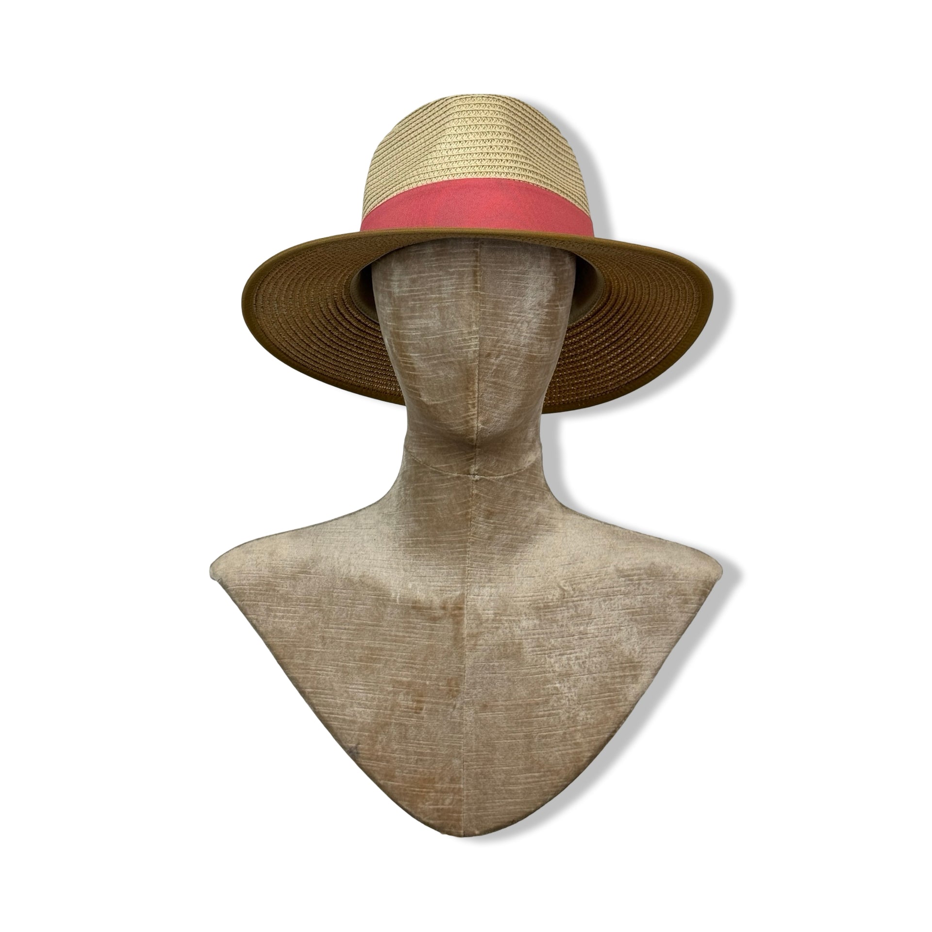 Nicole Miller Pink Hat Band Two-Tone Woven Hat