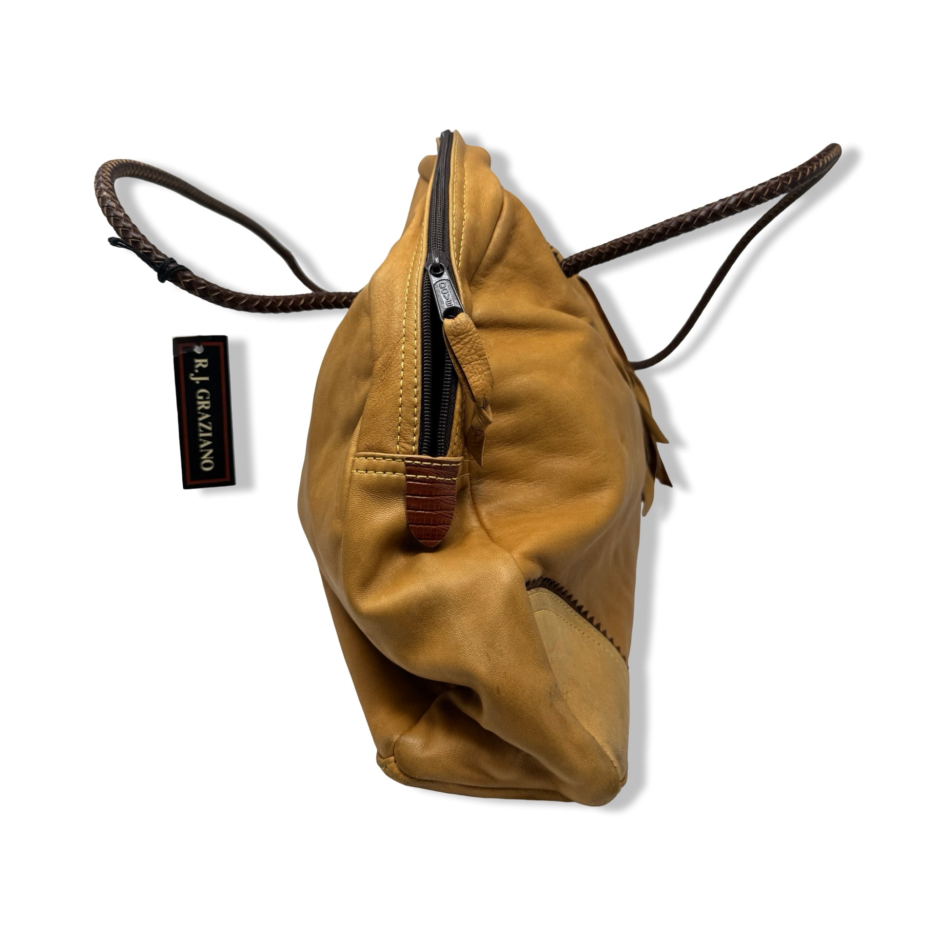 Vintage R.J. Graziano Leather Tassel Oversized Handbag