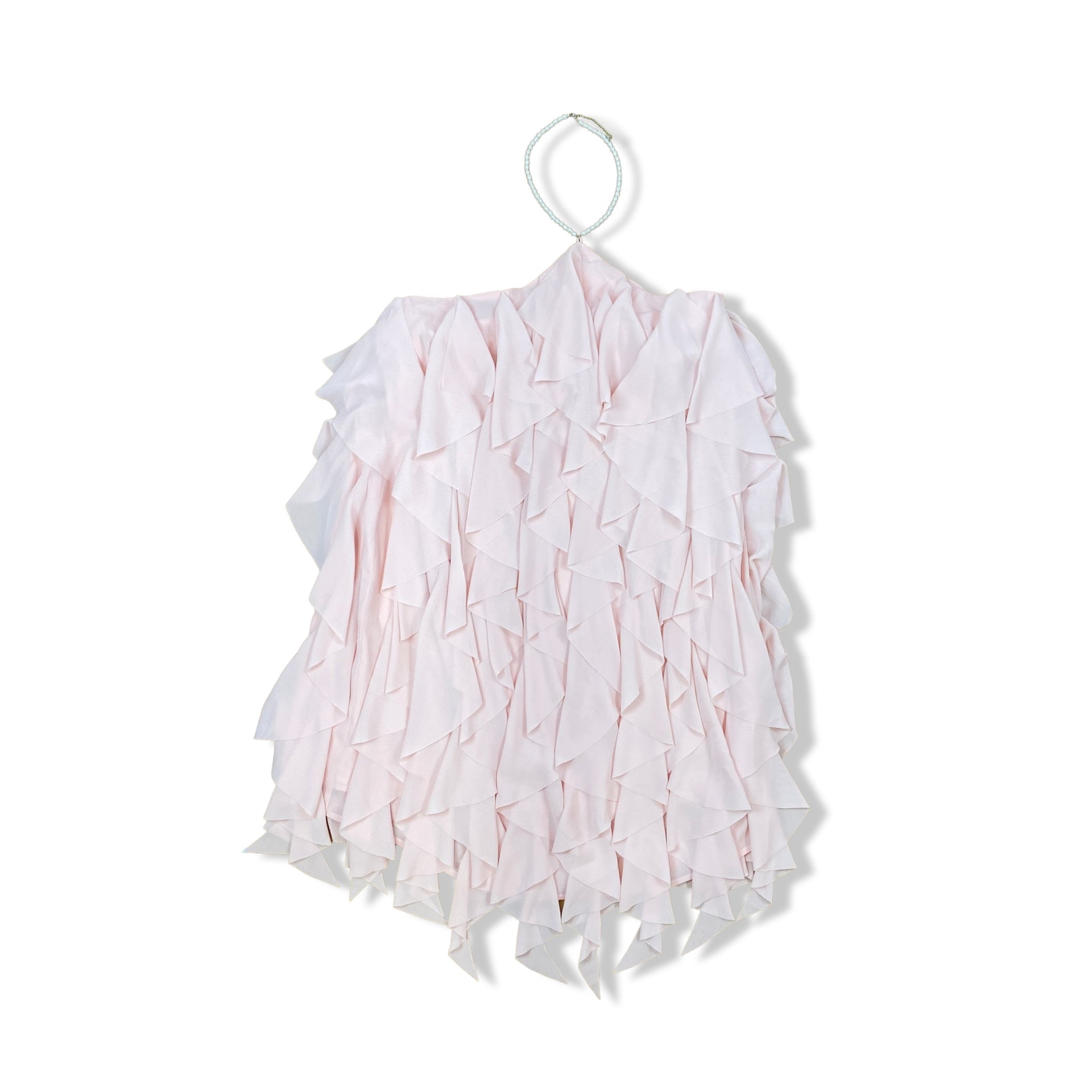 Eloquii Pearl Strap Halter Ruffle Dress