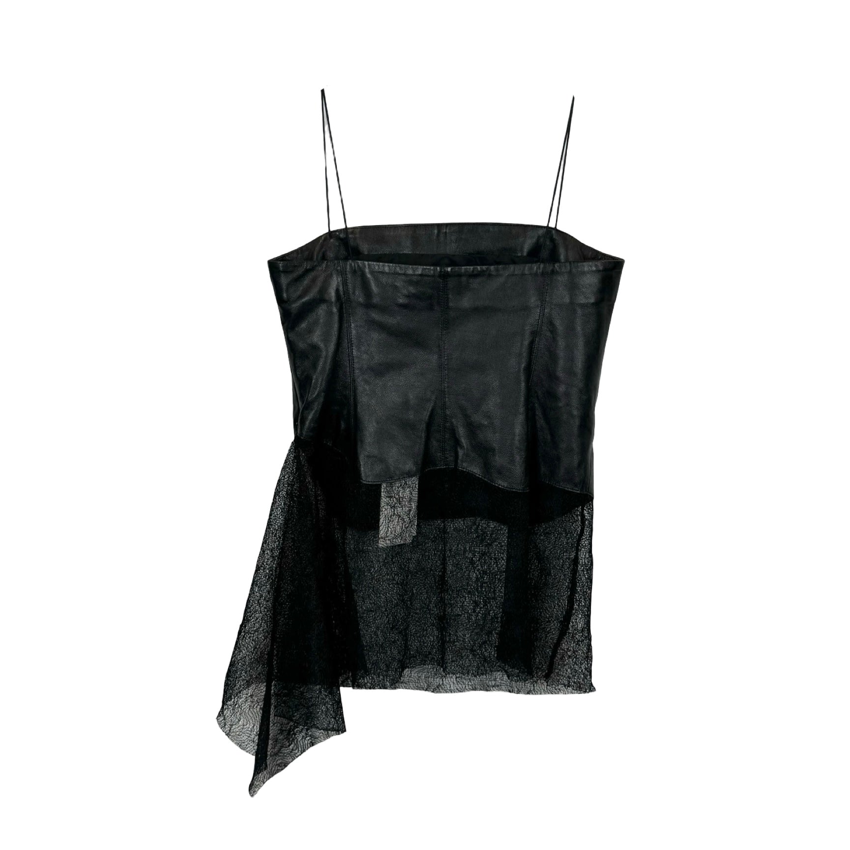 Helmut Lang Leather Lace Top