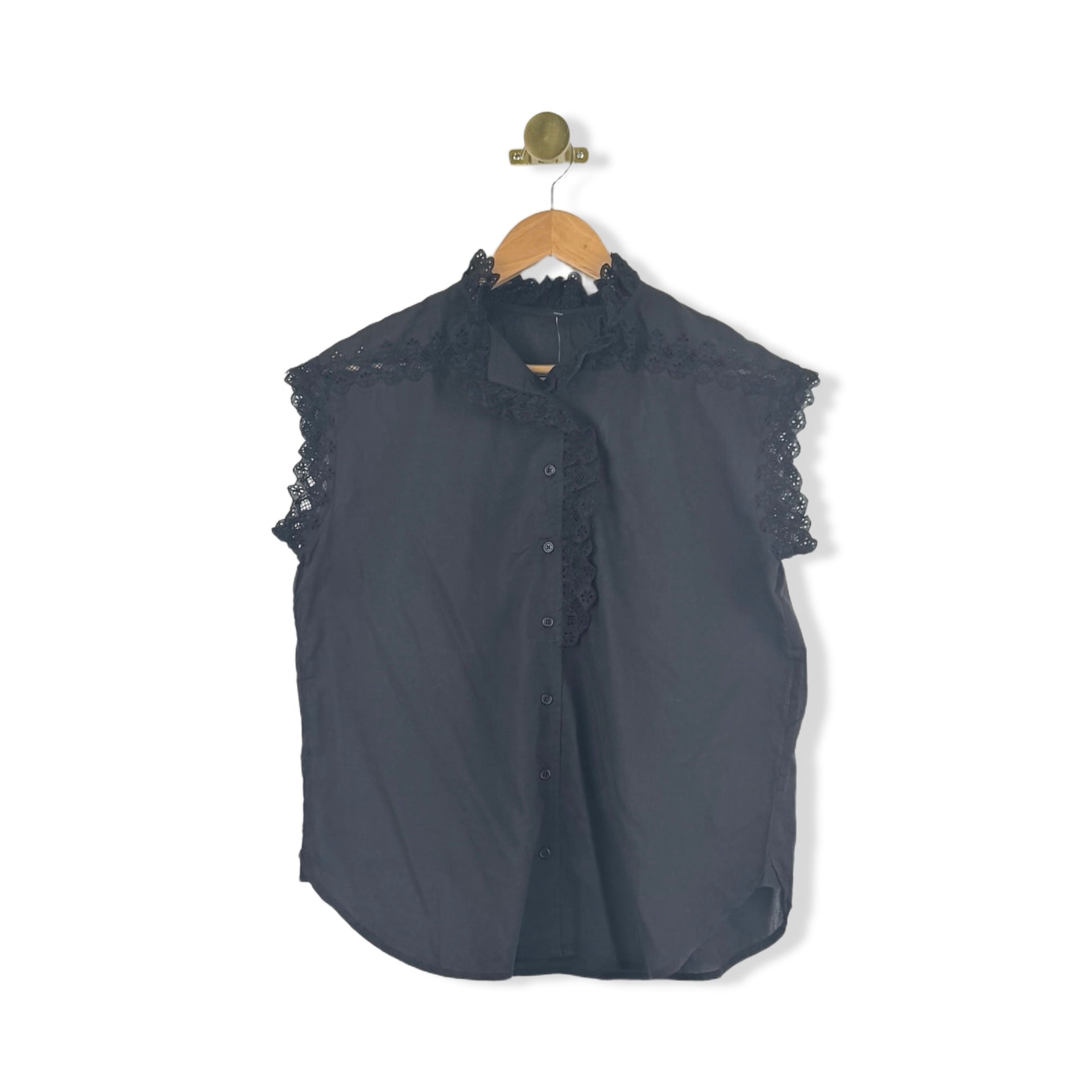 Nili Lotan Eyelet Button Down Top