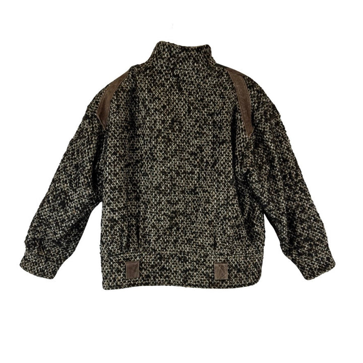 Vintage Braetan Knit Leather Trim Jacket-Back