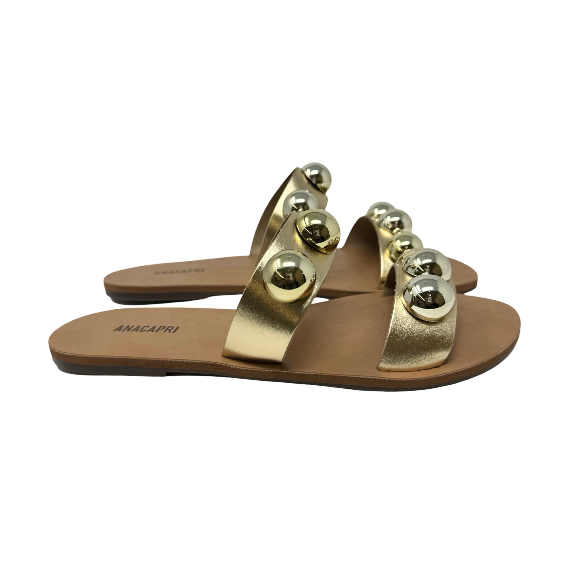 ANACAPRI Metallic Studded Sandals