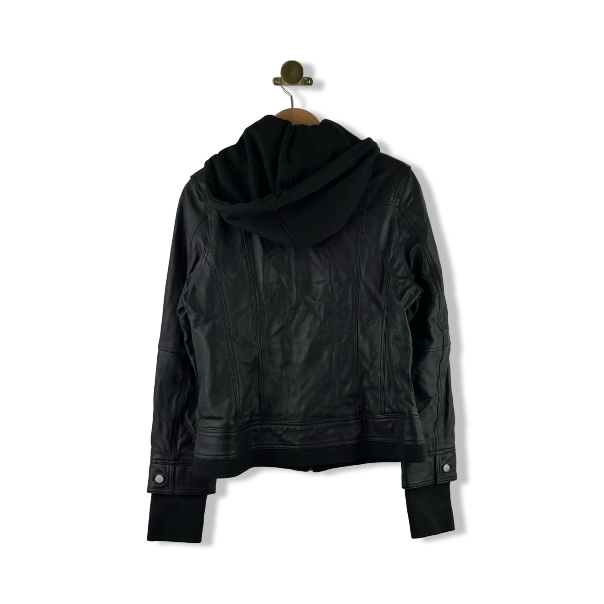 Real Leather Hooder Leather Jacket