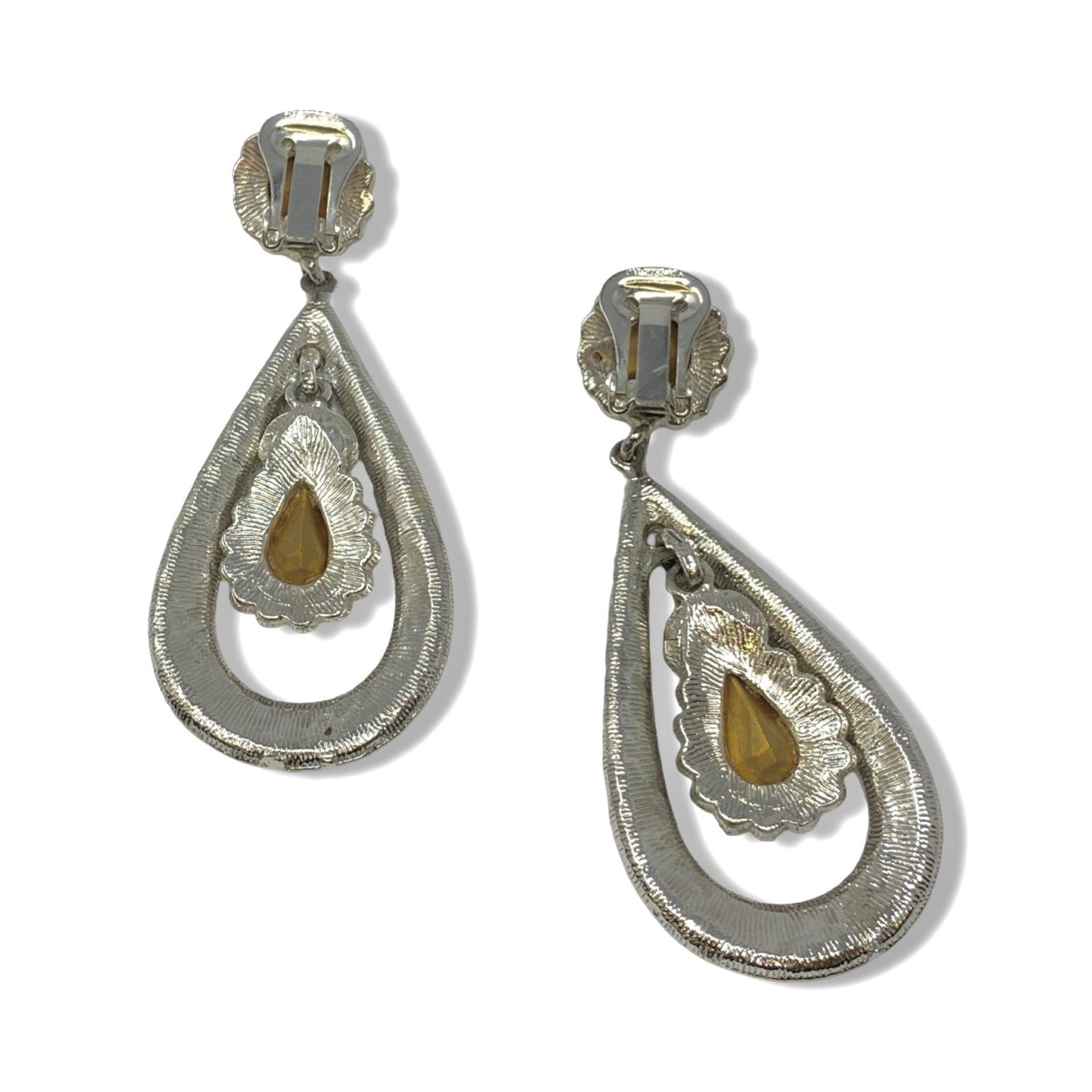 Kenneth Jay Lane Cabochon Drop Clip Earrings
