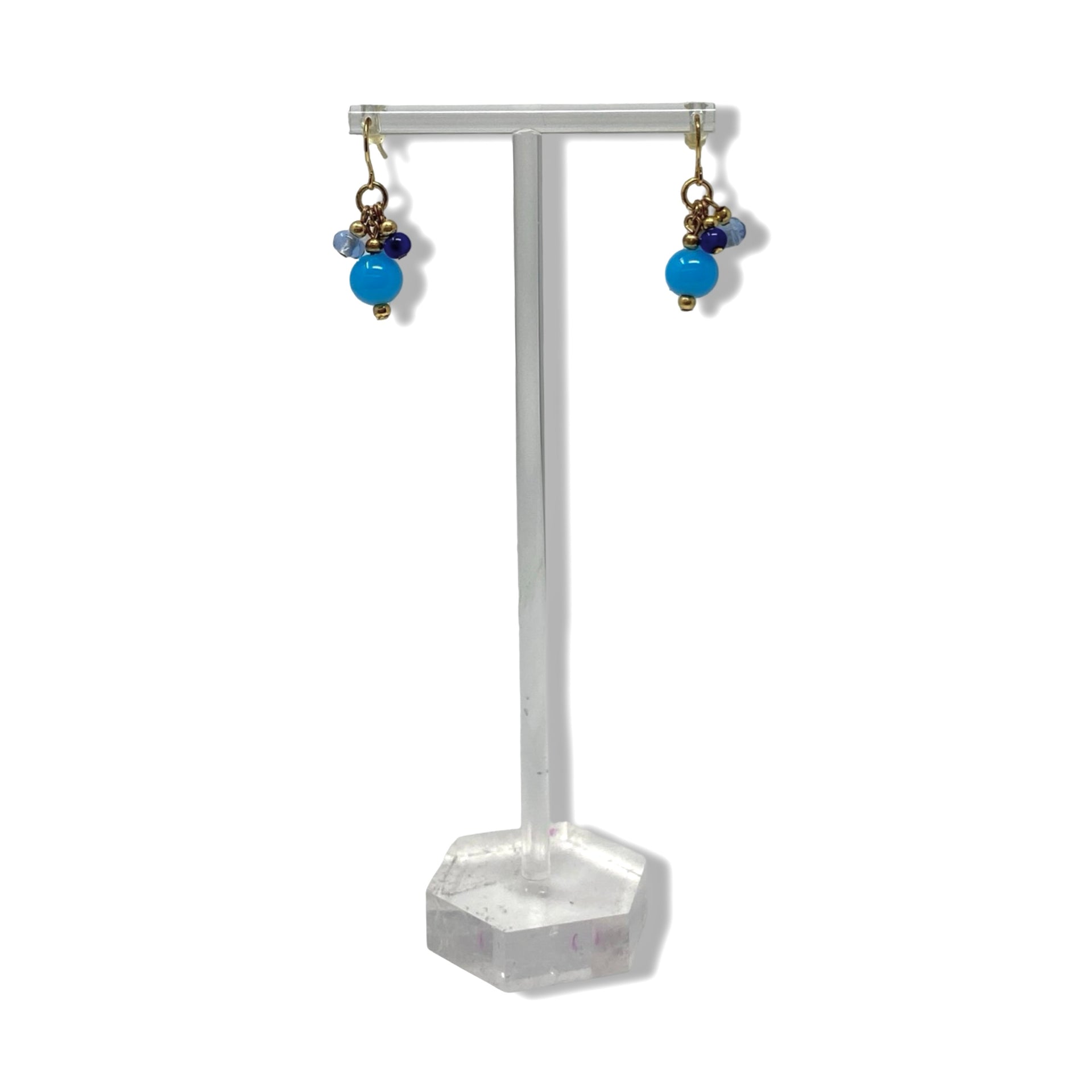 Gathered Bead Drop Earrings