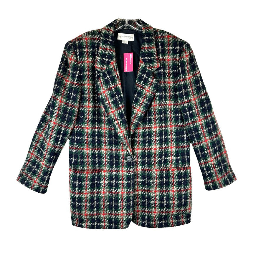 Vintage Liz Claiborne Plaid Tweed Blazer-Thumbnail