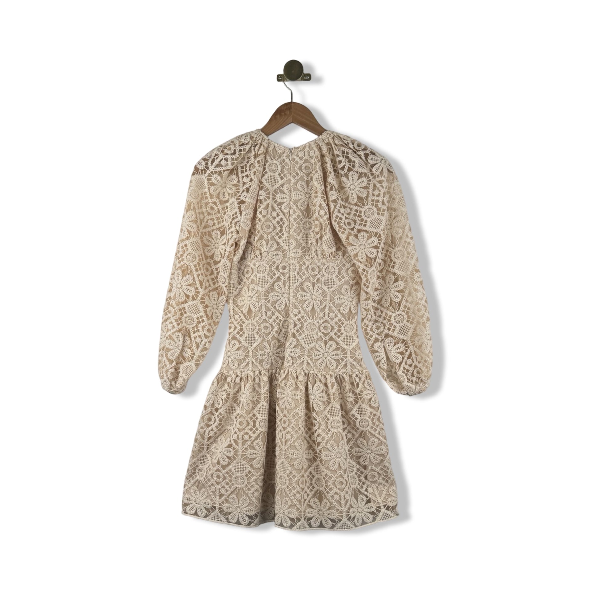 Shoshanna Long Sleeve Floral Lace Mini Dress