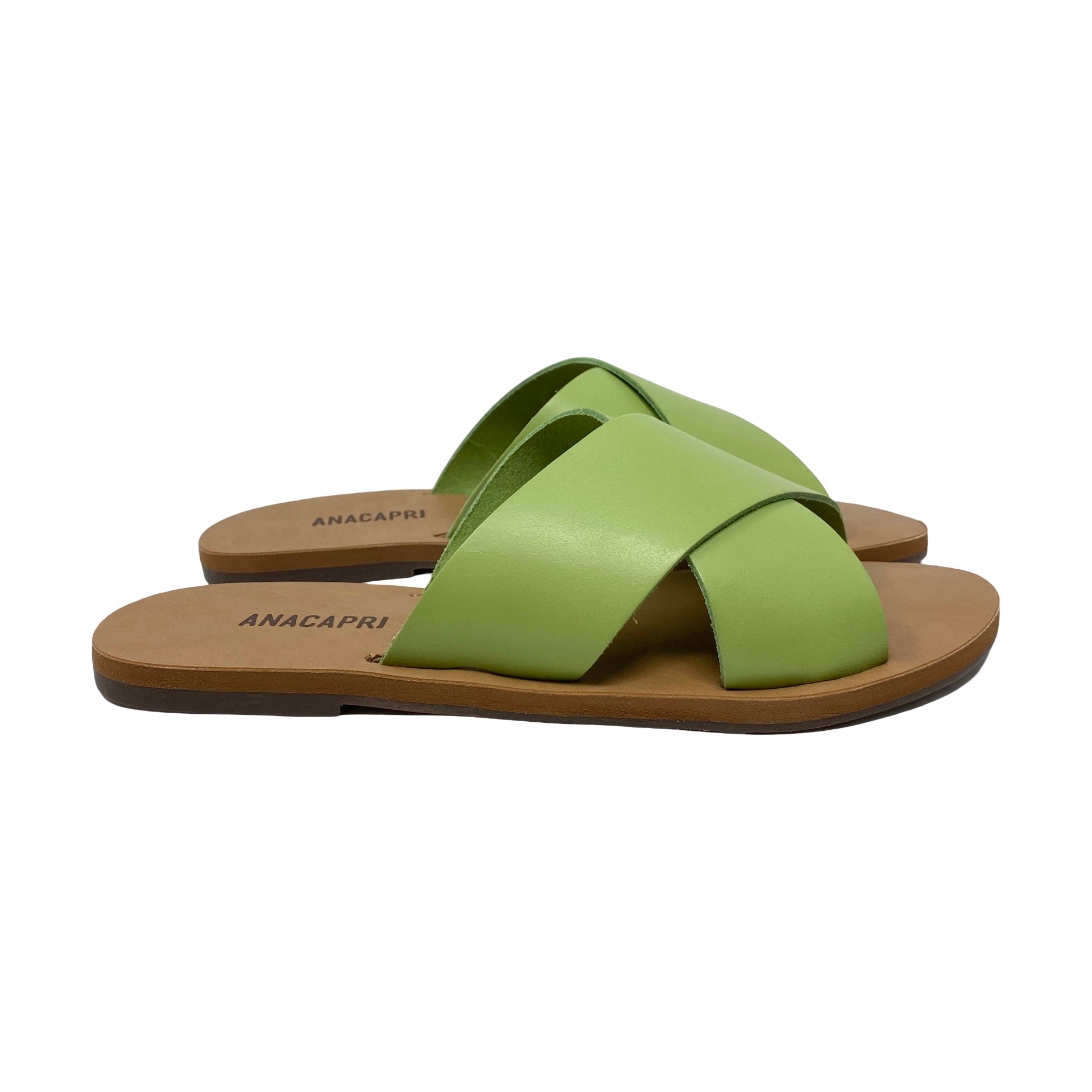 ANACAPRI Green Criss-Cross Sandals