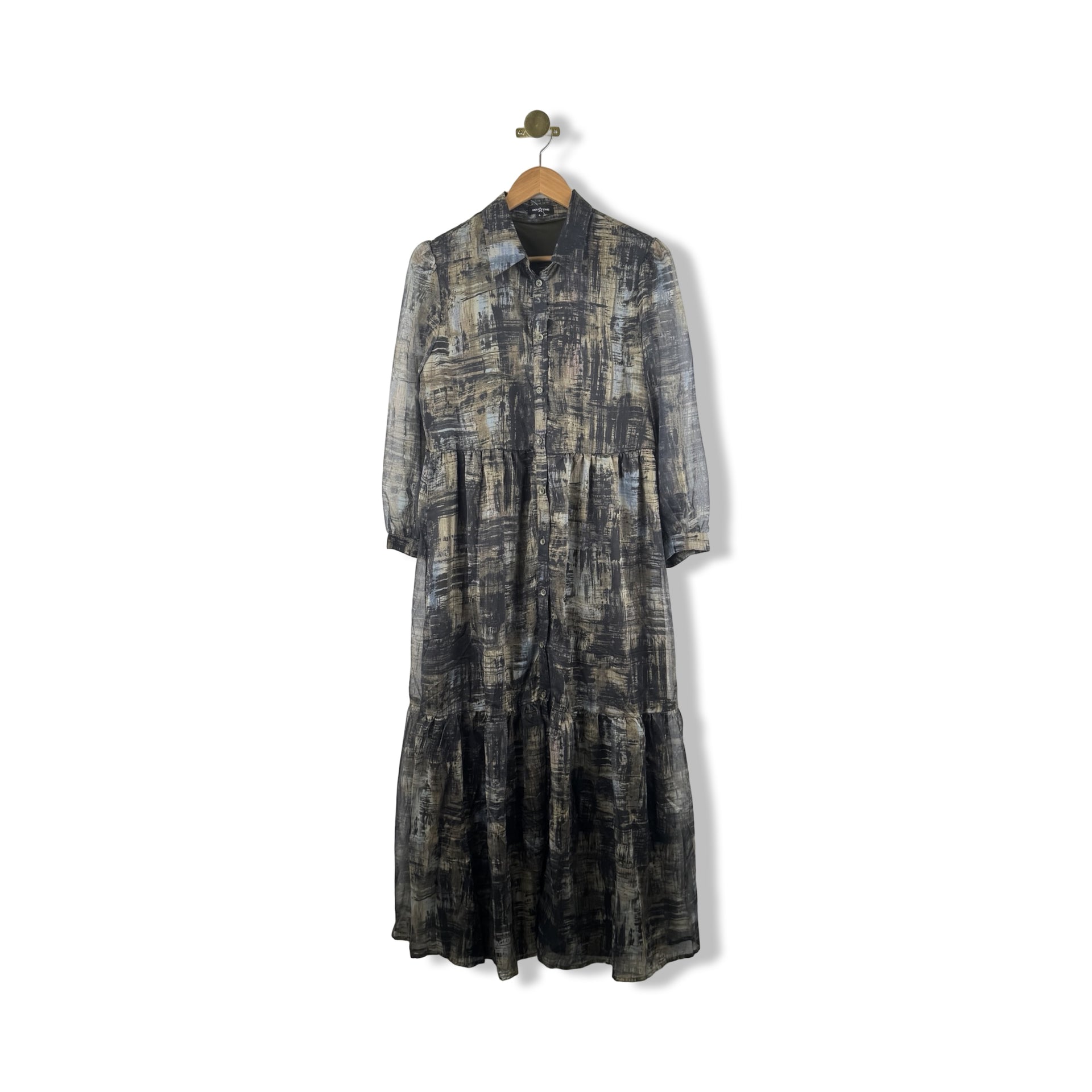 Area Stars Brush Stroke Print Dress