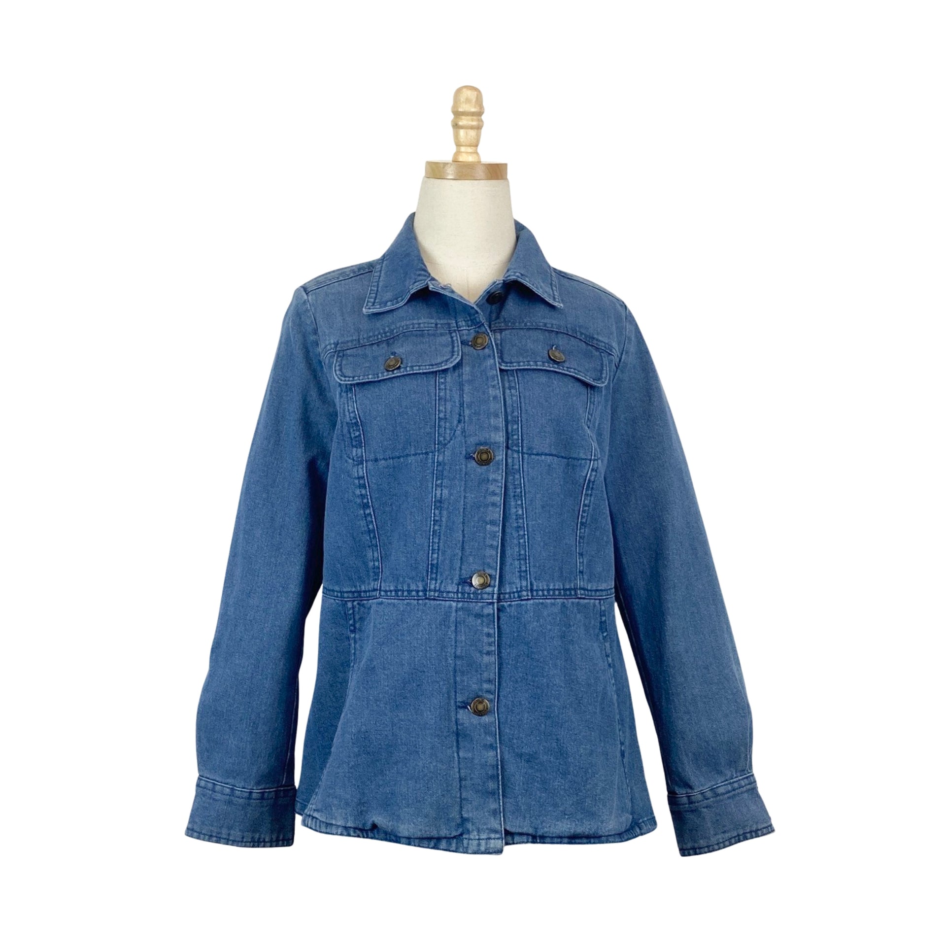 Jessica London Denim Peplum Jacket