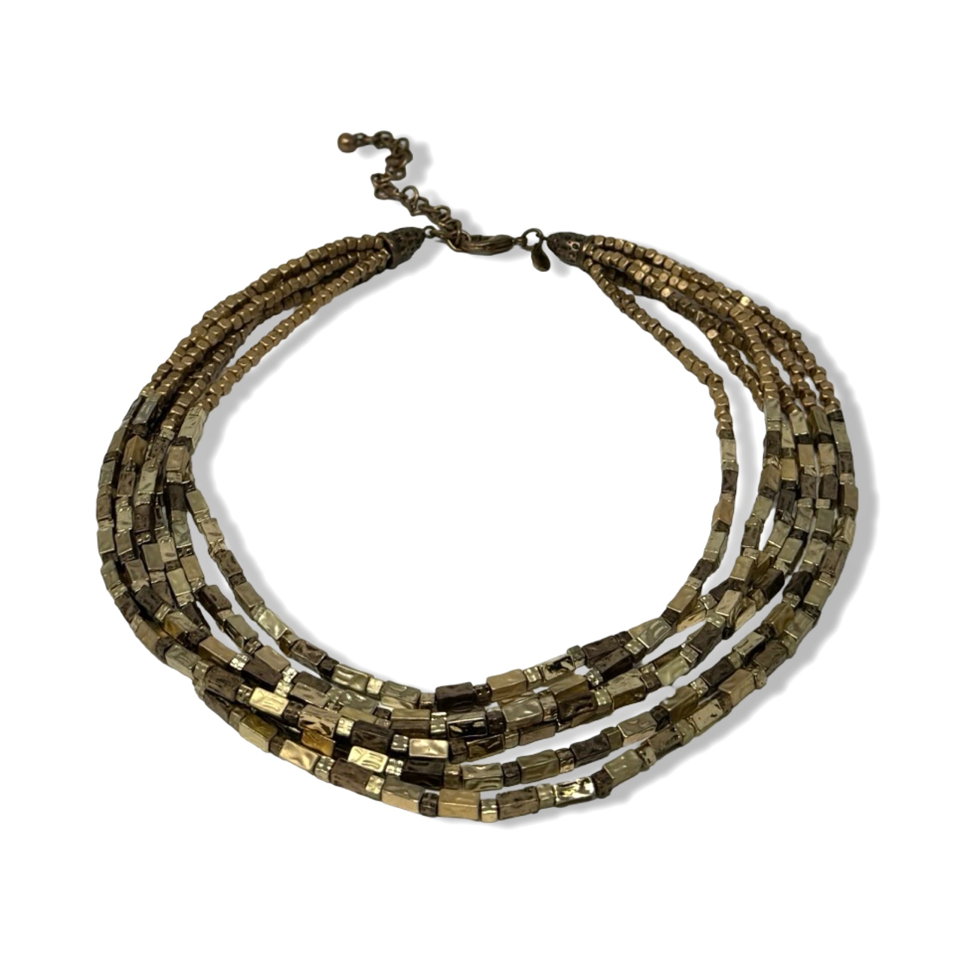 Chico's Multistrand Square Bead Necklace