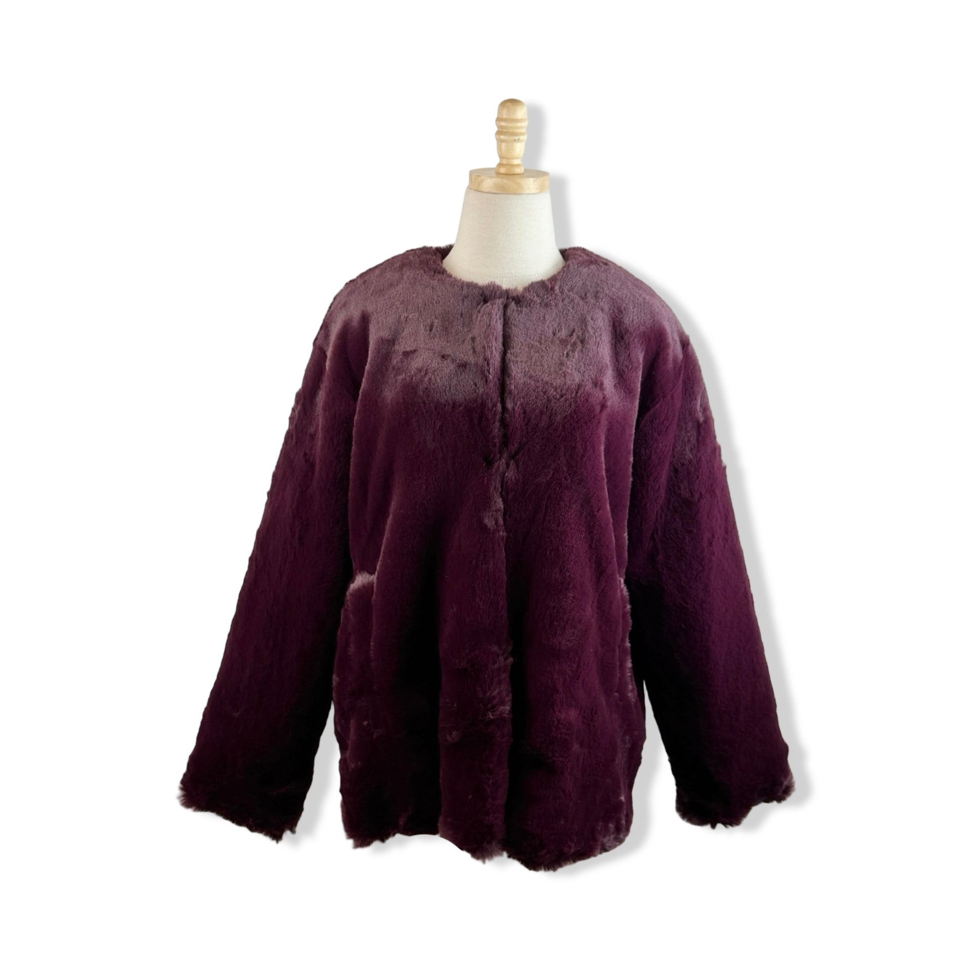 BLANKNYC Collarless Fur Jacket