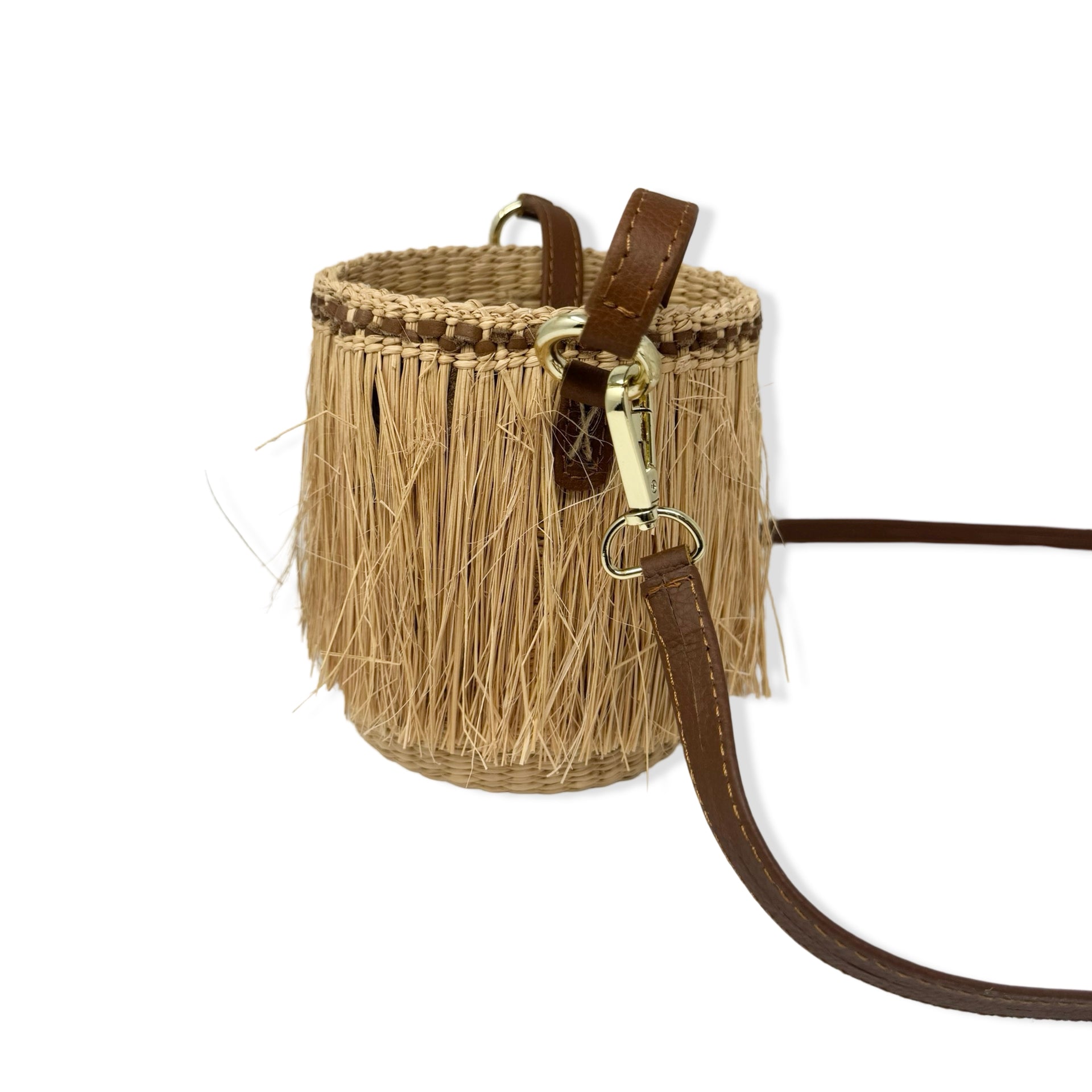 Sensi Studio Straw Bucket Bag