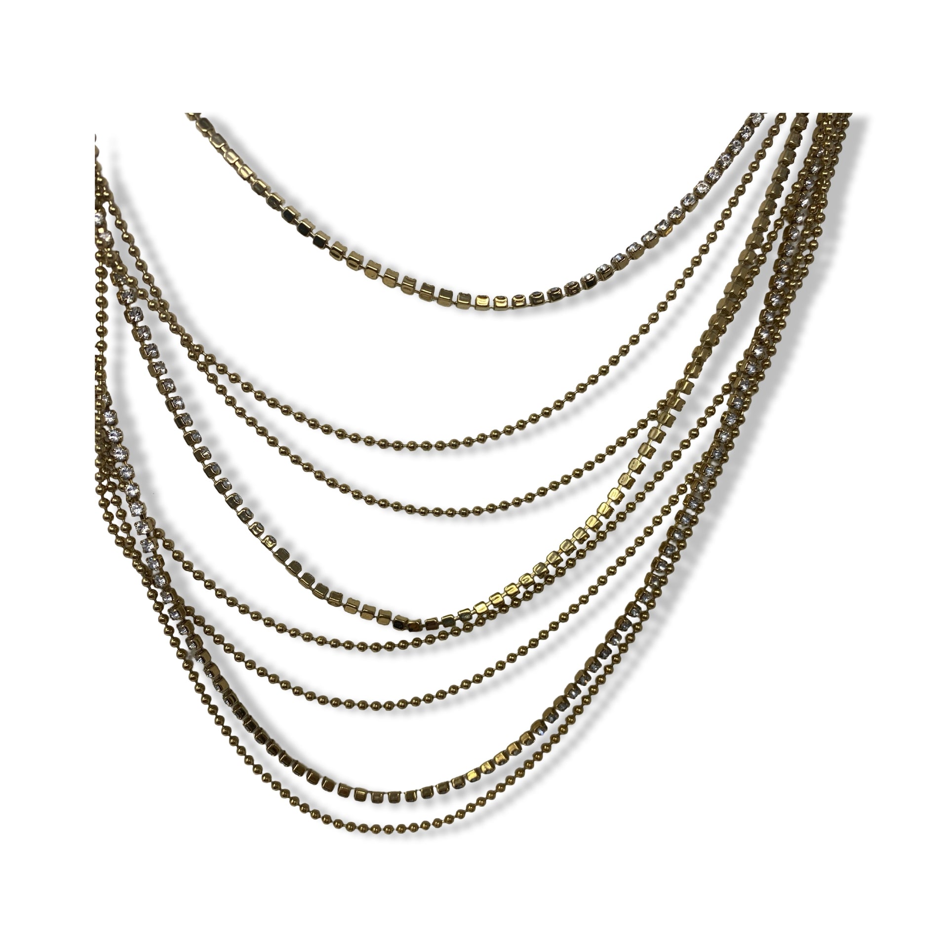 Agatha Rhinestone Layered Necklace