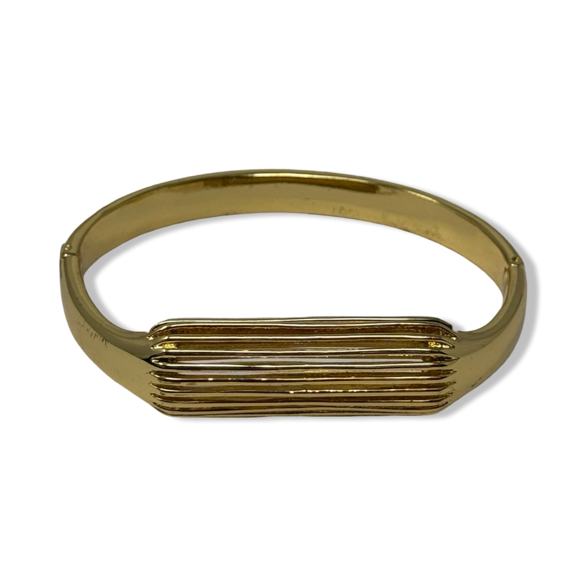 Gold Hinge Closure Cuff Bracelet