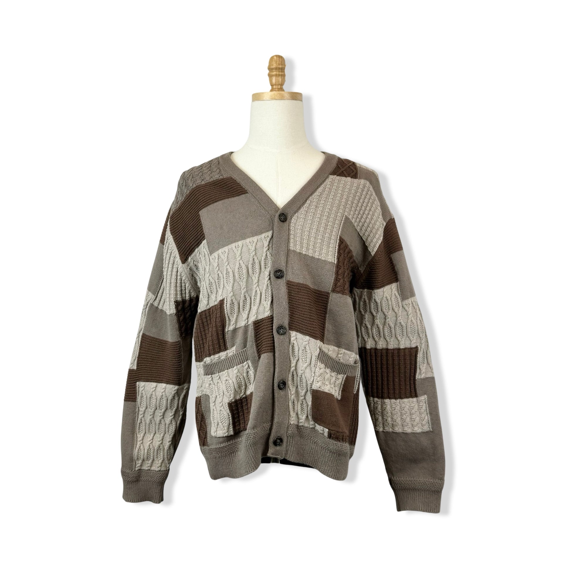 BEAMS Patchwork Cardigan