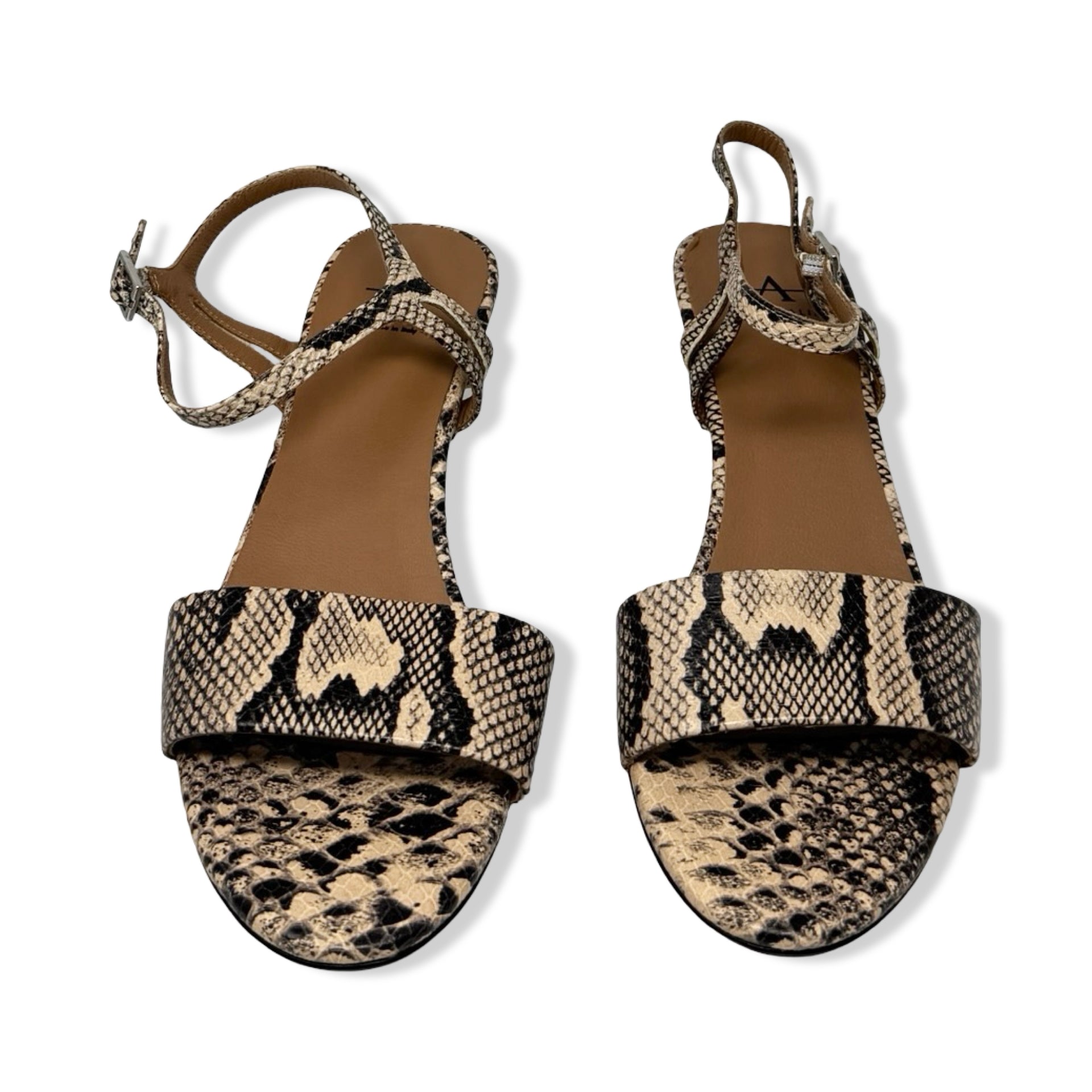 Aquatalia Snakeskin Open Toe Heels